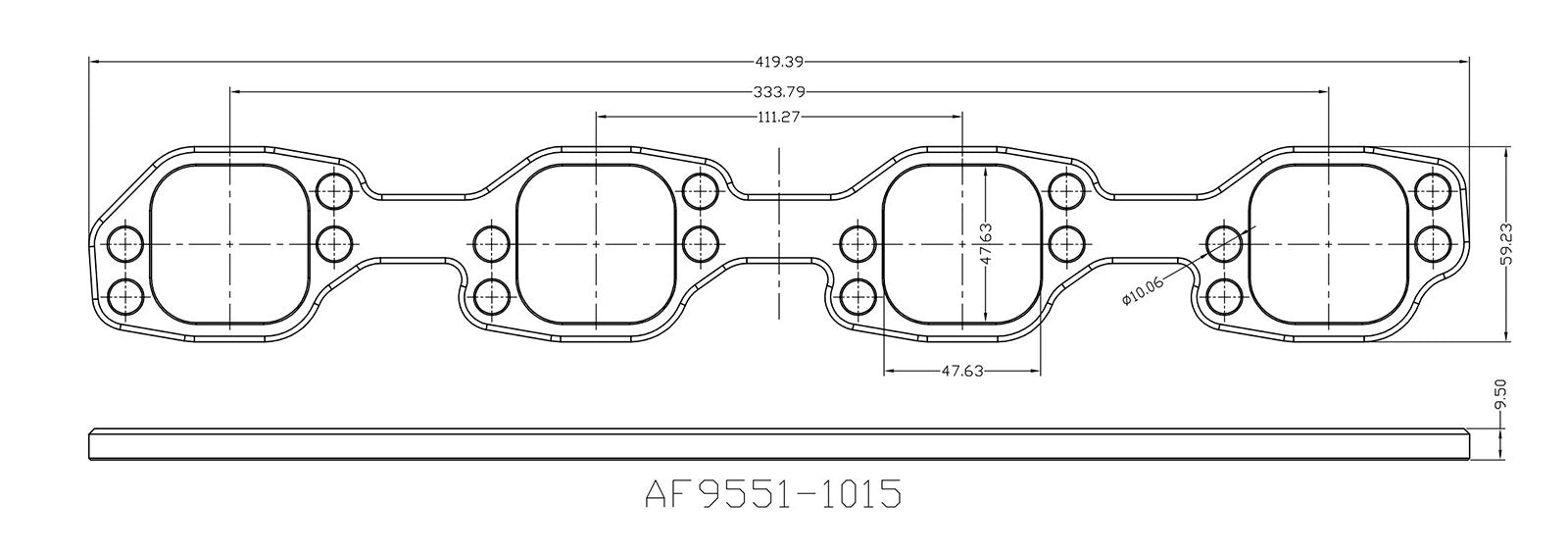 Aeroflow SB Ford 2" Square Port Header Flanges AF9551-1015