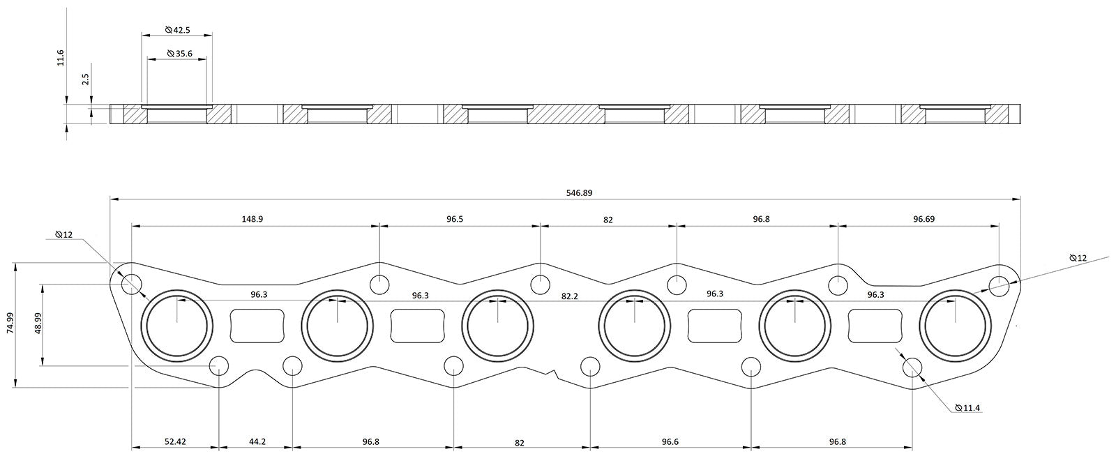 Aeroflow Nissan RB30 Header Flange AF9551-1021