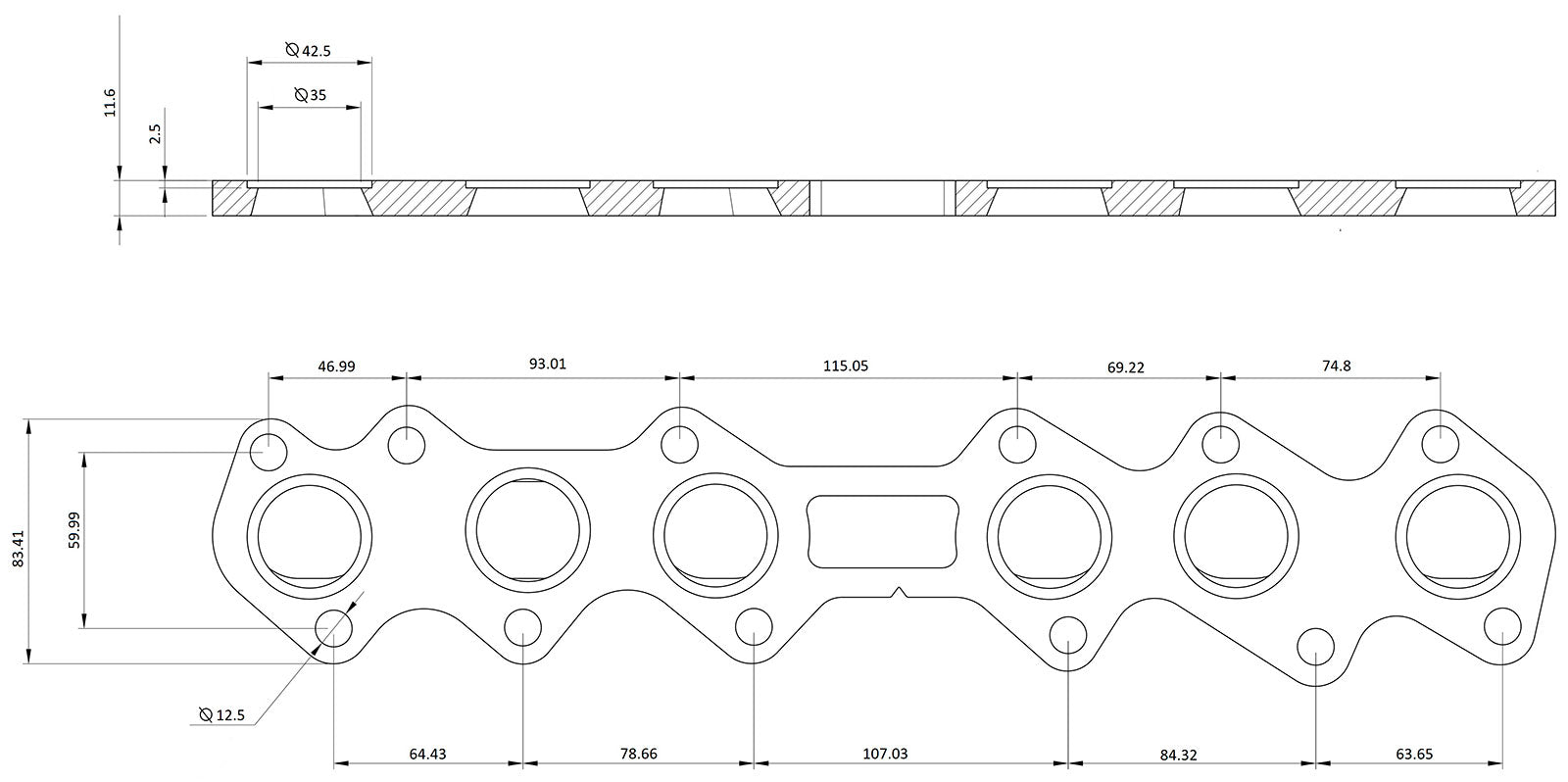 Aeroflow Toyota 2JZ-GTE Header Flange AF9551-1025