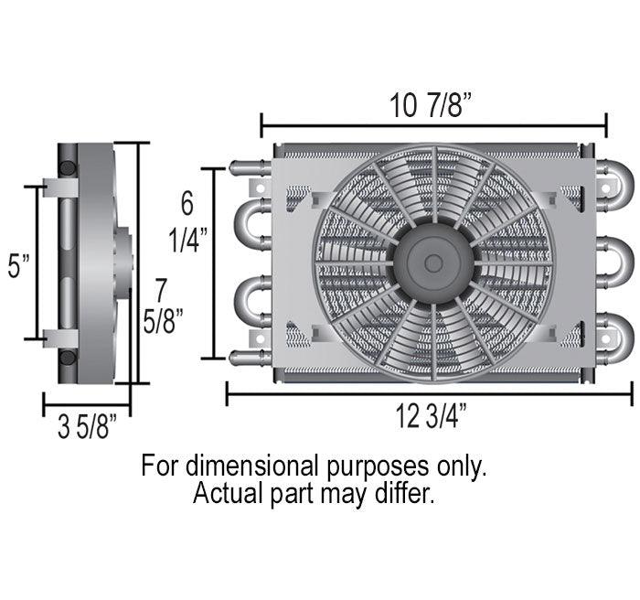 Derale Derale Dyno-Cool 6 Pass Remote Mount Cooler with Fan DP12740