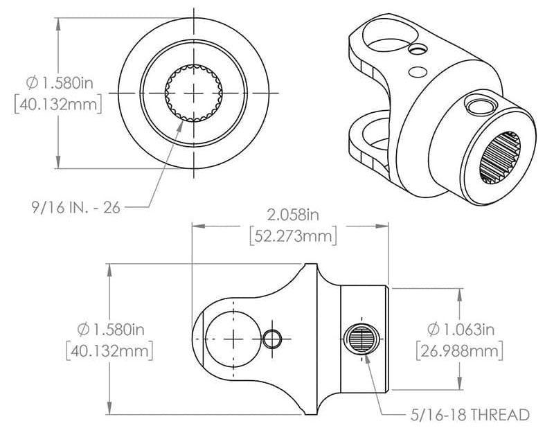 Flaming River Billet Universal Joint FR1709DD