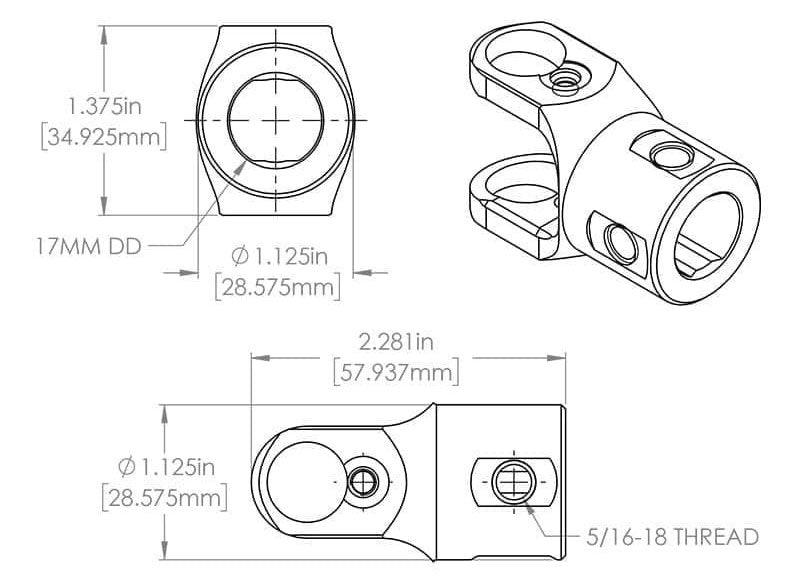 Flaming River Low Profile Racing Uni-Joint 1-1/4" Dia FR1912