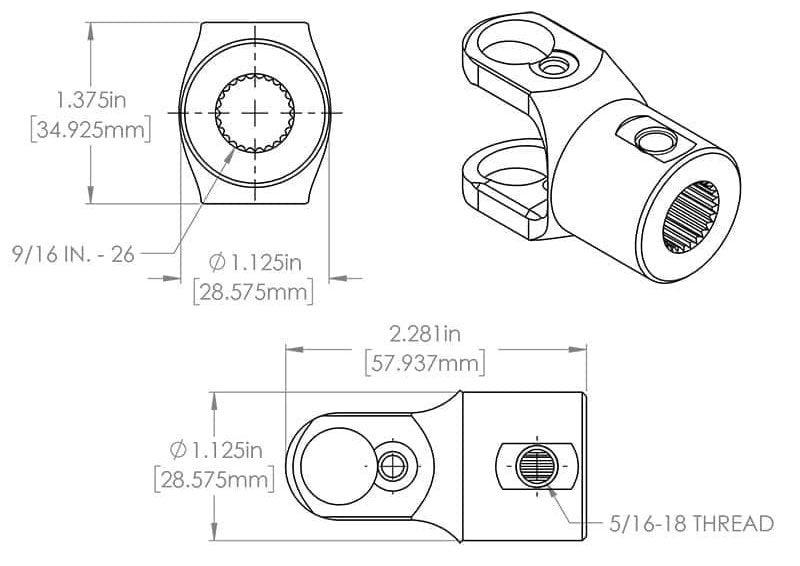 Flaming River Low Profile Racing Uni-Joint 1-1/4"Dia FR1917