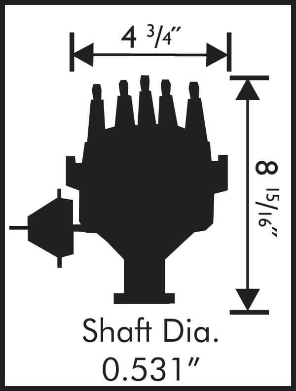 MSD Pro-Billet Ready-To-Run Distributor with Iron Gear .510" Dia. (13mm) MSD8350