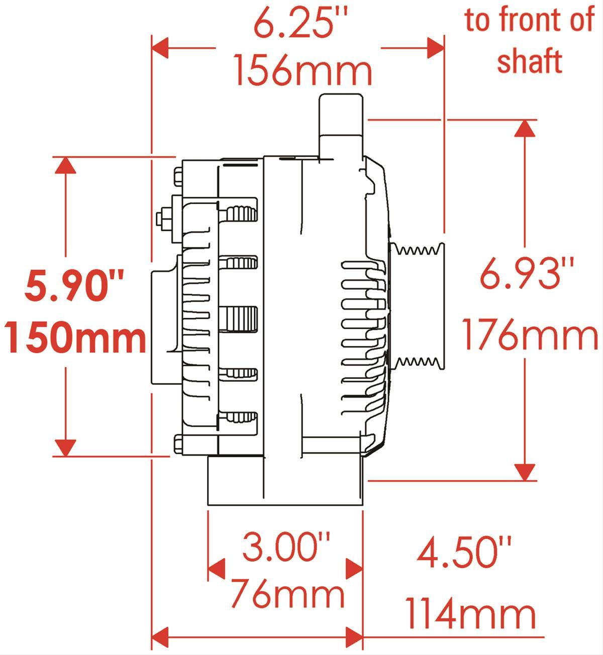 Powermaster Chrome Ford 3G Large Alternator PM37759