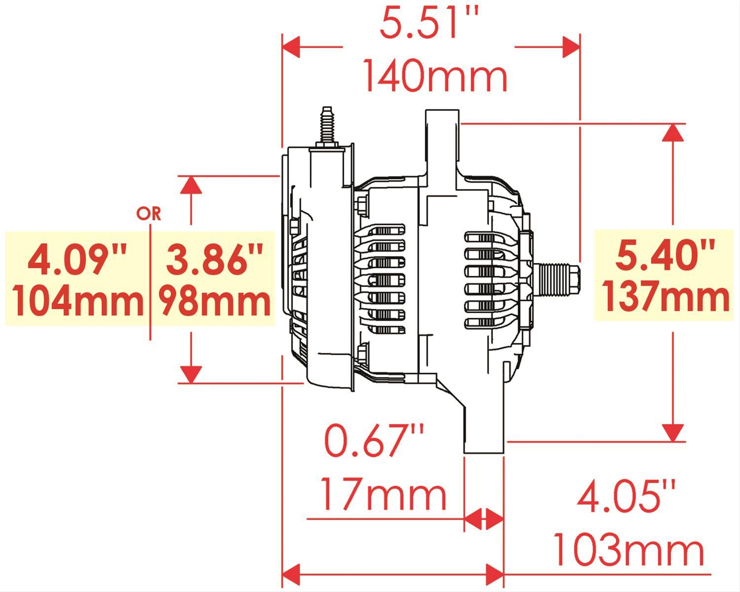 Powermaster Black GM Denso Style Race Alternator PM8162