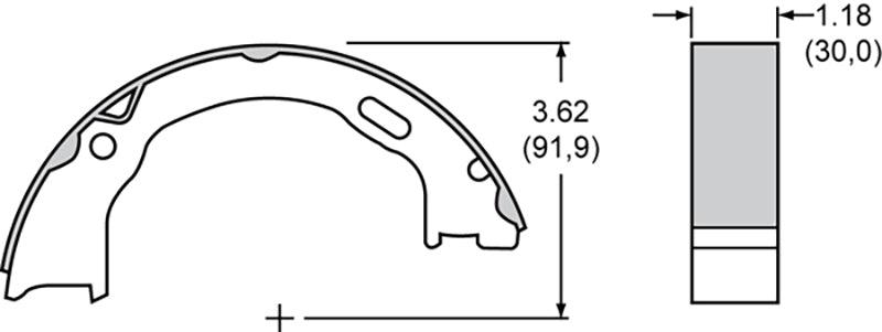 Wilwood Replacement Rear Hand Brake Shoes WB150-6244K