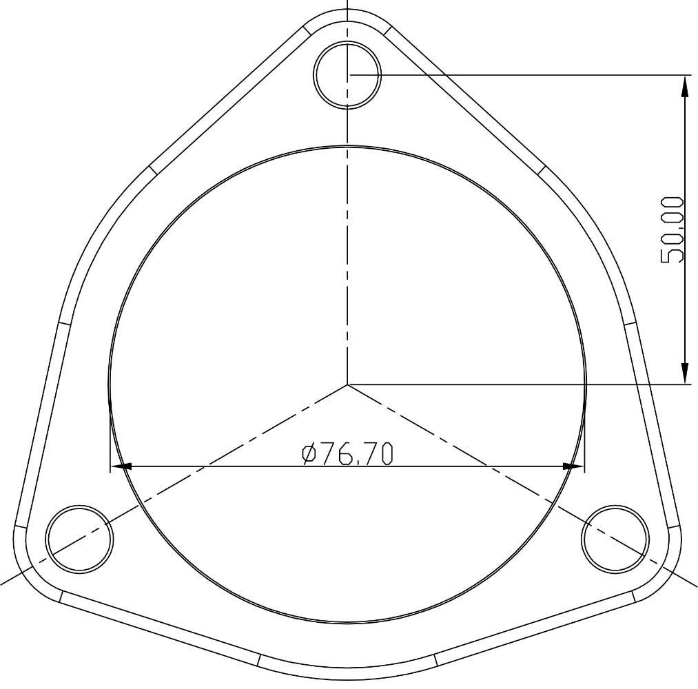 Aeroflow 3-Bolt Stainless Steel Flanges AF9551-0012