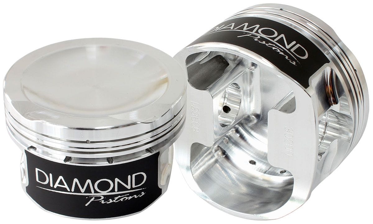 DIAMOND 3.642" bore, 3.910" stroke, 6.058" rod length, -15.0cc dome volume Diamond Pistons Ford Barra 4.0L Turbo Dish Top Forged Pistons With Rings D30201-6 SR