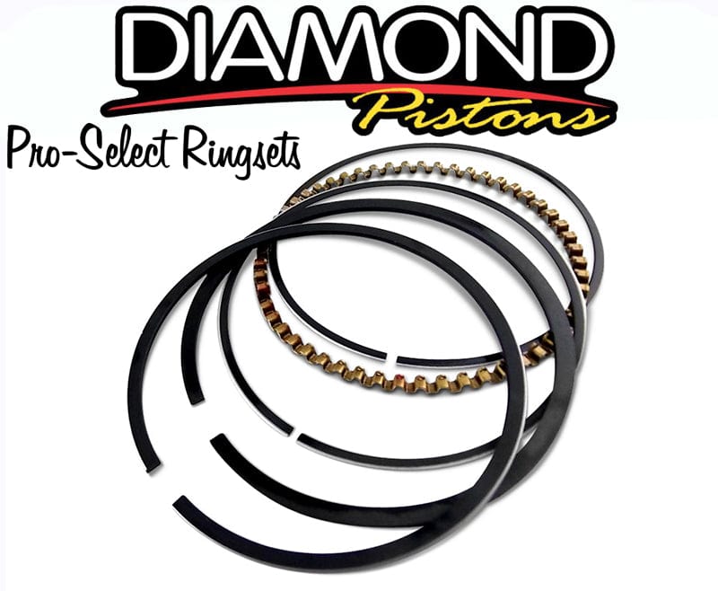 Diamond Pistons 3.642" Bore, 1.0mm Top Ring, 1.2mm Second Ring, 2.8mm Oil Ring Diamond Pistons Pro-Select Ring Set - STD Tension D09533642 SR