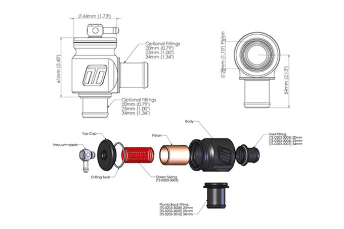 Turbosmart Kompact Universal Plumb Back BOV TS-0203-1222