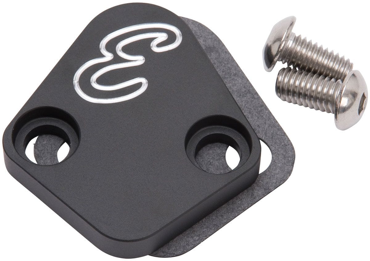 EDELBROCK Fuel Pump Block-Off Plate, Black Fuel Pump Block-Off Plate, Black SR