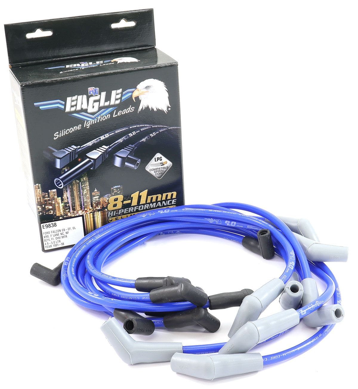 EL Suit Ford Falcon EB, EB Series II including XR8 Eagle Leads 9mm Eliminator Series I Lead Set - Blue ELE9838 SR