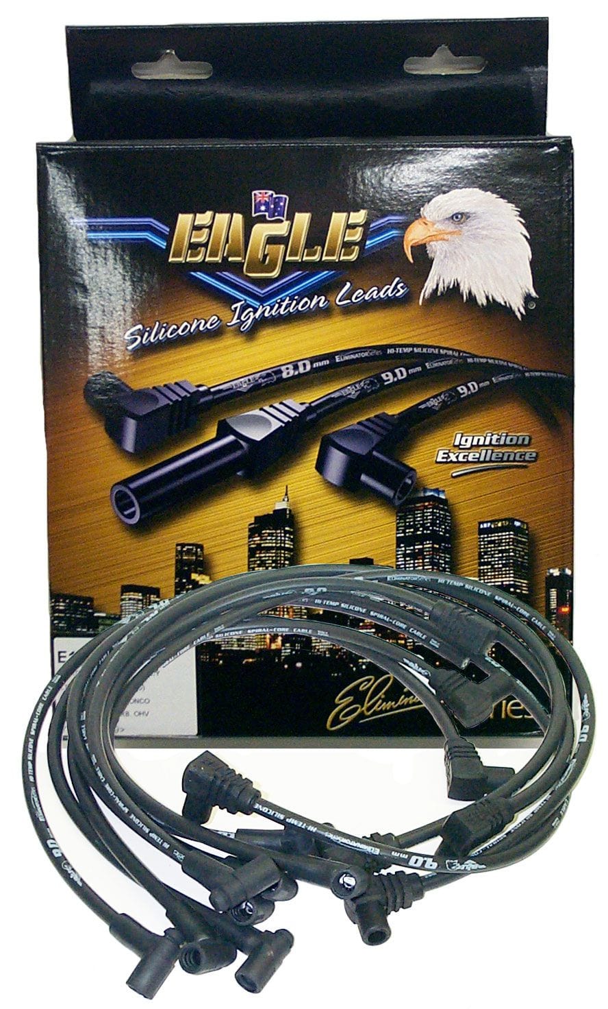 EL Suit Holden Commodore VN-VT Series 1 5.0L V8 EFI Eagle Leads 9mm Eliminator Series I Lead Set - Black ELE98101BK SR
