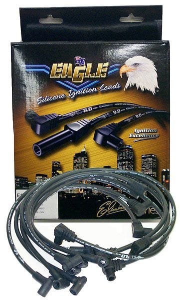 EL Universal 8cyl Set With HEI Cap 90° Distributor & 90° Spark Plug Eagle Leads 9mm Eliminator Series I Lead Set - Black ELE98005BK SR