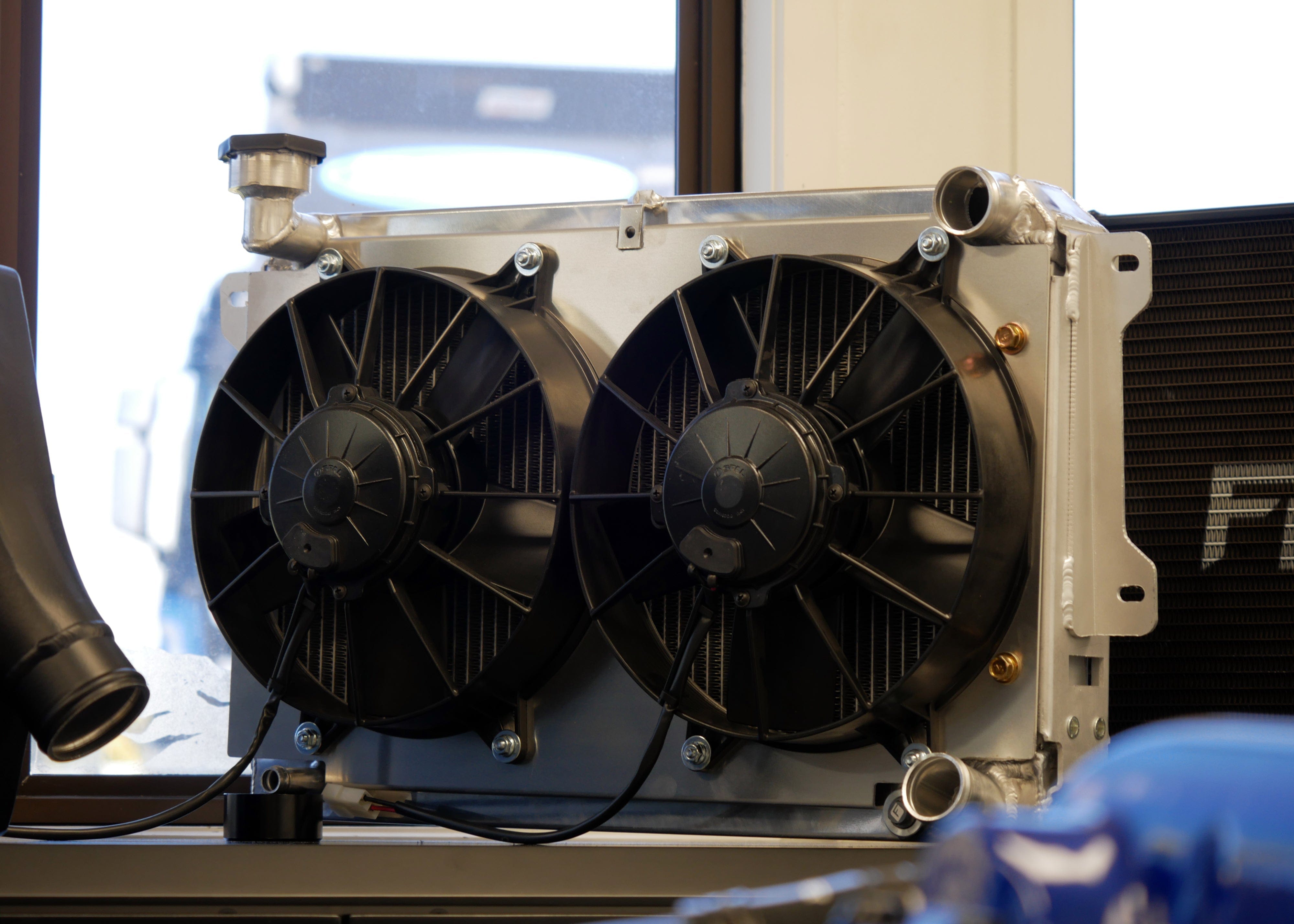 Fenix Cooling Performance Fans & Shrouds Raw / x2 Fenix 80W 10" Mazda RX2-5 & RX7 Series 1 / 2 [Down-Flow] Fan Shroud Kit SR
