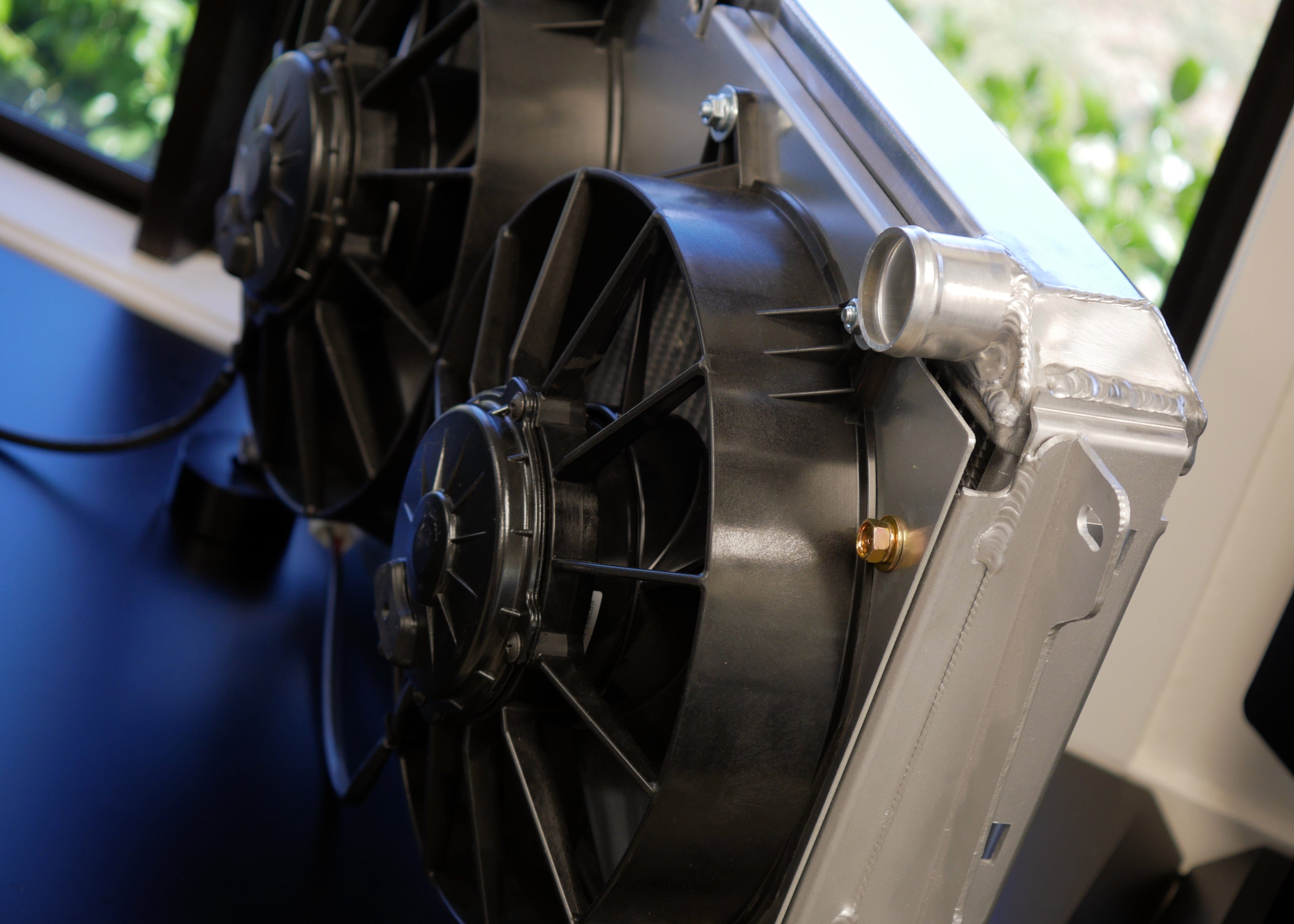 Fenix Cooling Performance Fans & Shrouds Raw / x2 SPAL 1174CFM 10" Mazda RX2-5 & RX7 Series 1 / 2 [Down-Flow] Fan Shroud Kit SR