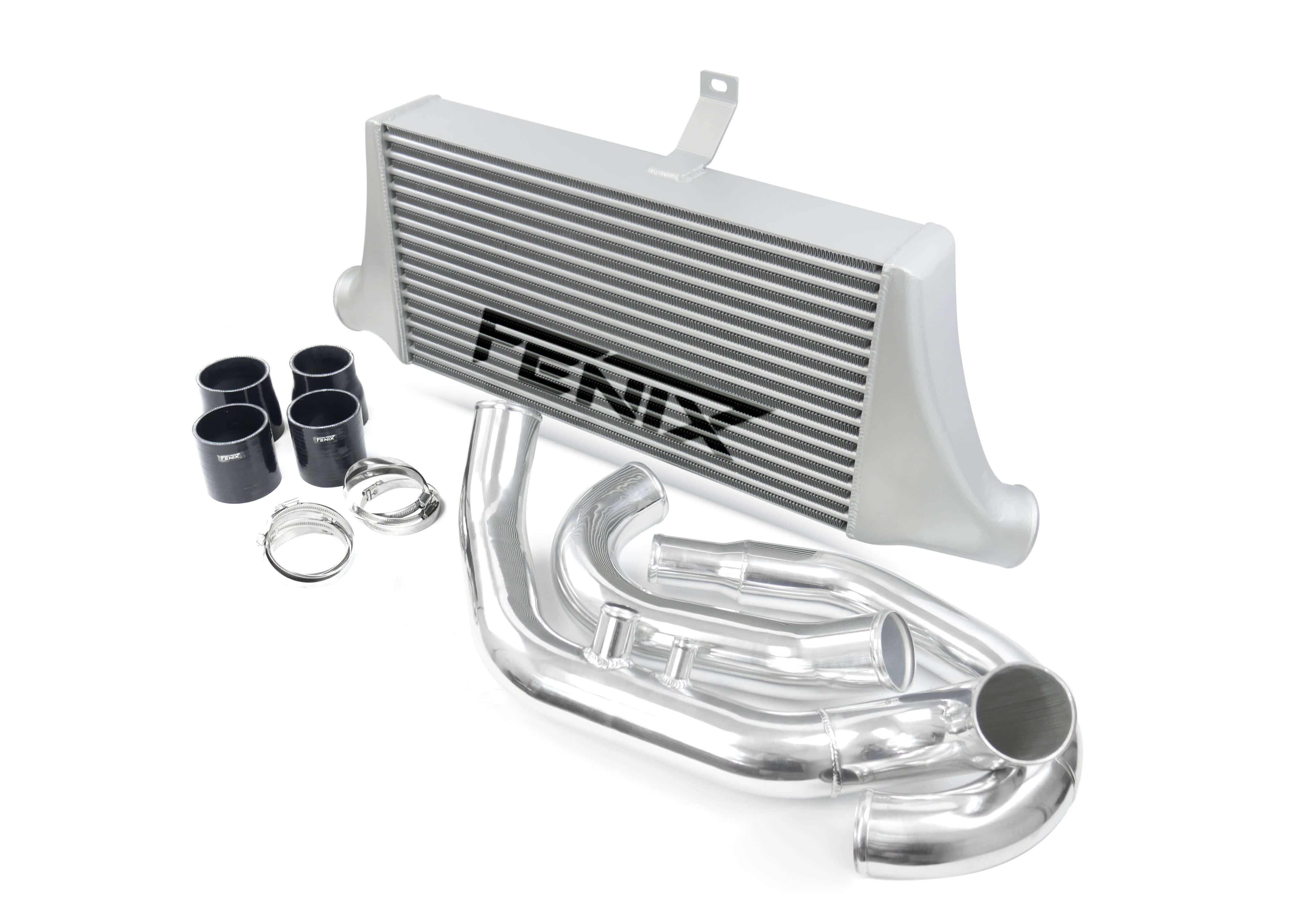 Fenix Cooling Performance Intercooler Silver & Polished / With Logo Mitsubishi Lancer Evo VII, VIII & IX 4G63 2001-2007 | Performance Intercooler Kit SR