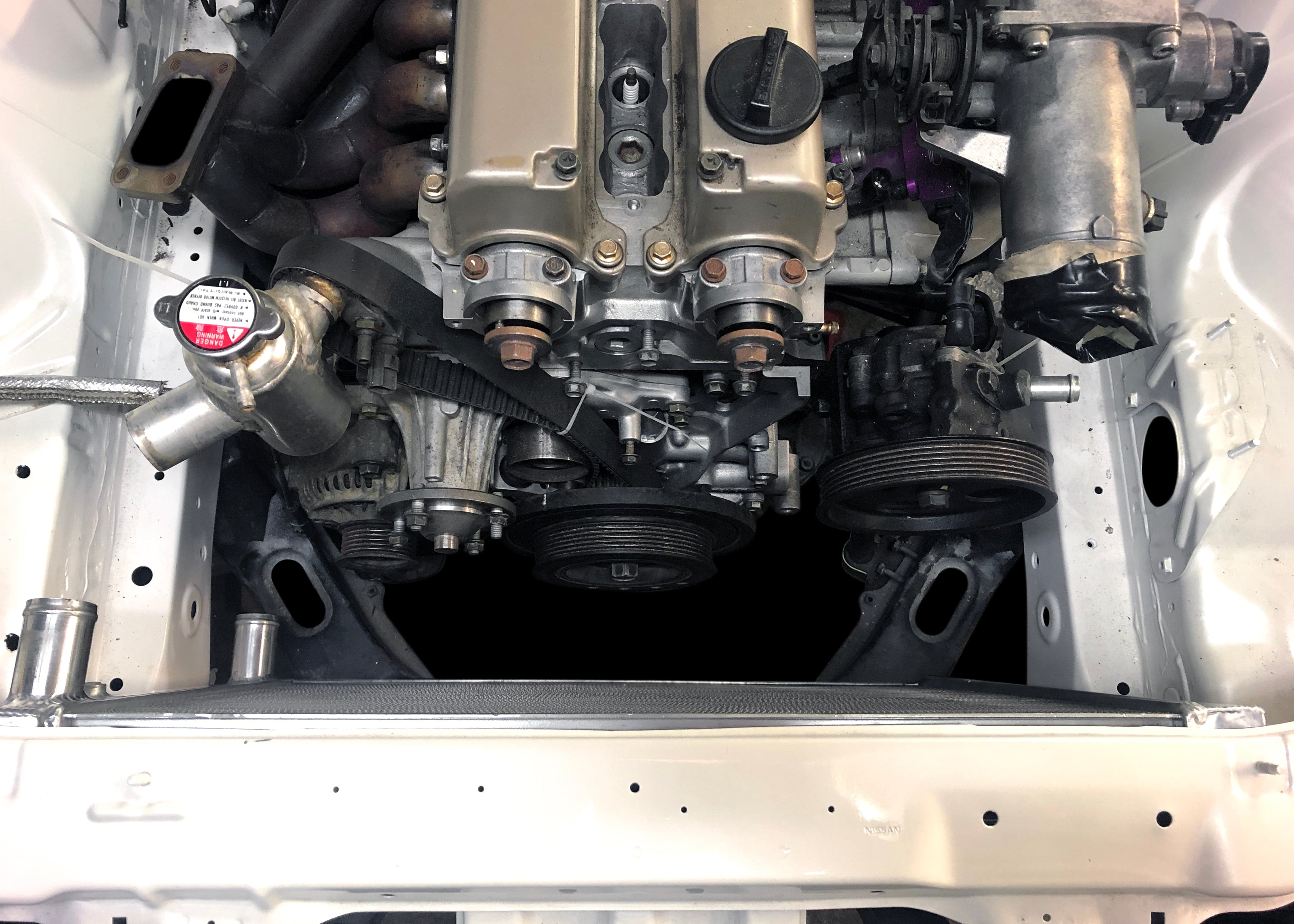 Fenix Cooling Performance Radiator 50mm [5mm High Density] / Black [Special Order] / With x1 Fenix 14" 90W [RHS Fan Position] Nissan Silvia S14 / S15 with RB & JZ 1993-2002 [Tucked] | Performance Radiator SR