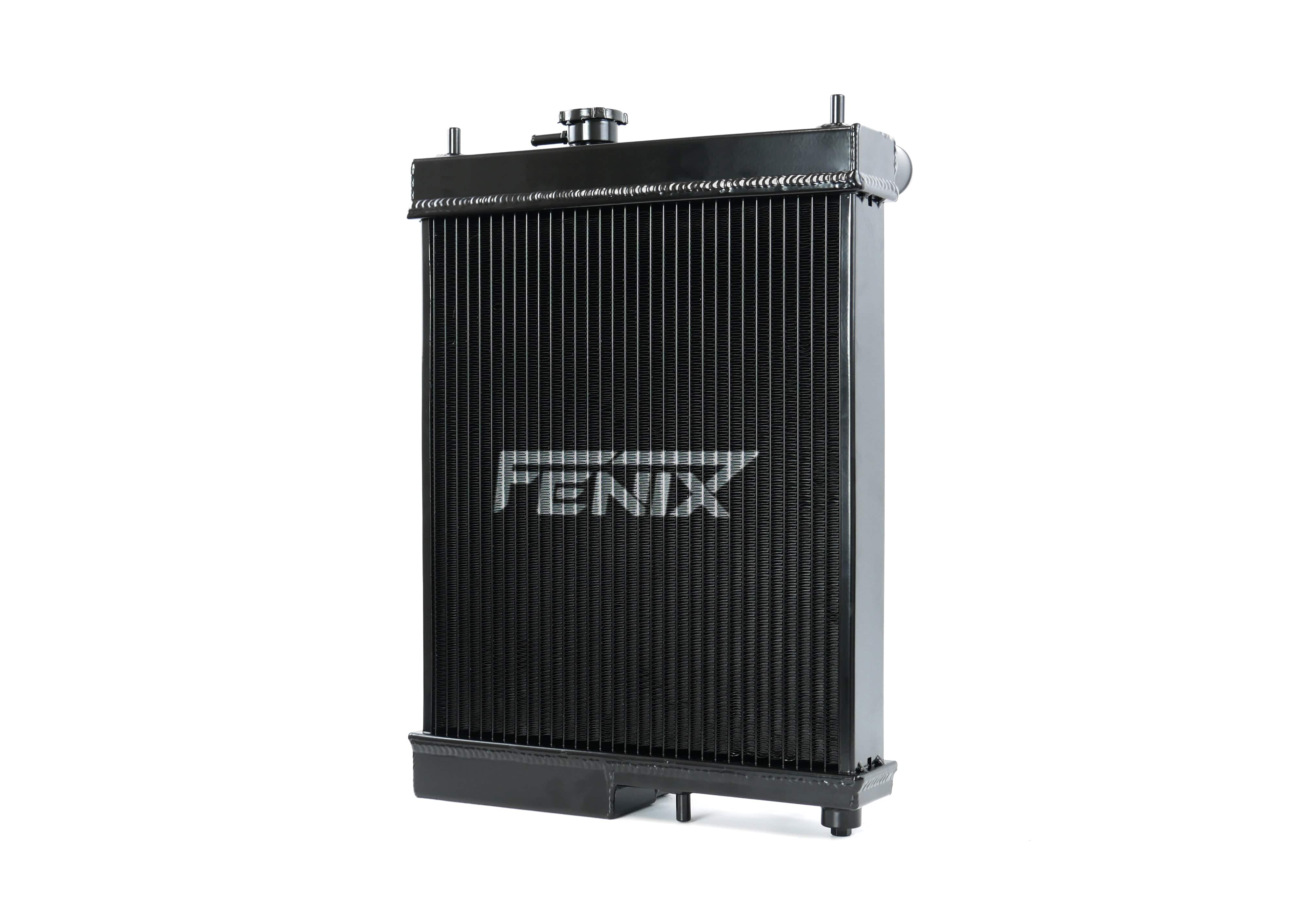 Fenix Cooling Performance Radiator 50mm [5mm High Density] / Raw / With [Fenix 12" 120W] Mitsubishi Lancer Evo VII, VIII & IX 4G63 [Half Size] | Performance Radiator SR