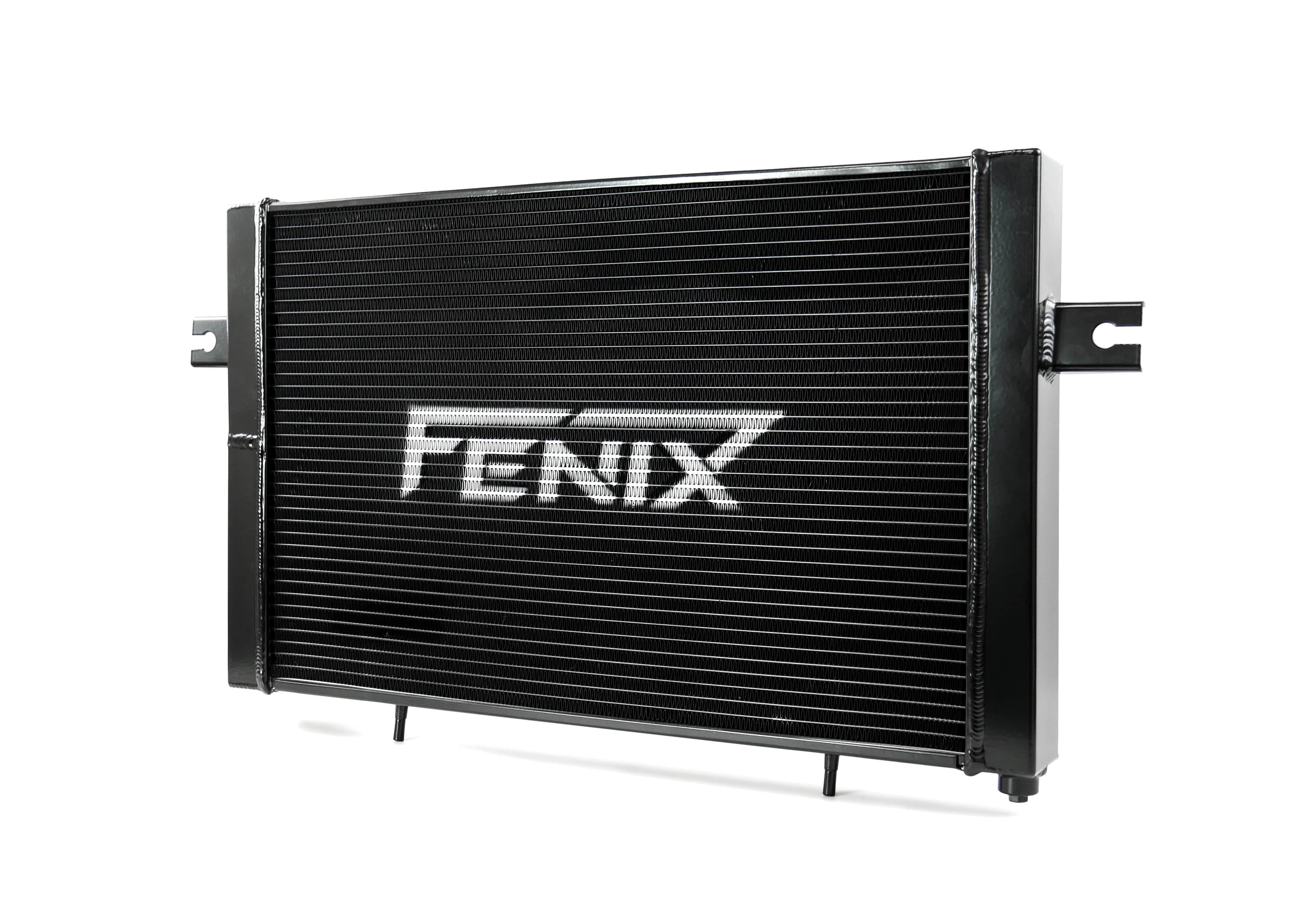 Fenix Cooling Performance Radiator 50mm [5mm High Density] / Raw / With x1 Fenix 14" 90W [LHS Fan Position] Nissan Silvia S14 / S15 with RB & JZ 1993-2002 [Tucked] | Performance Radiator SR