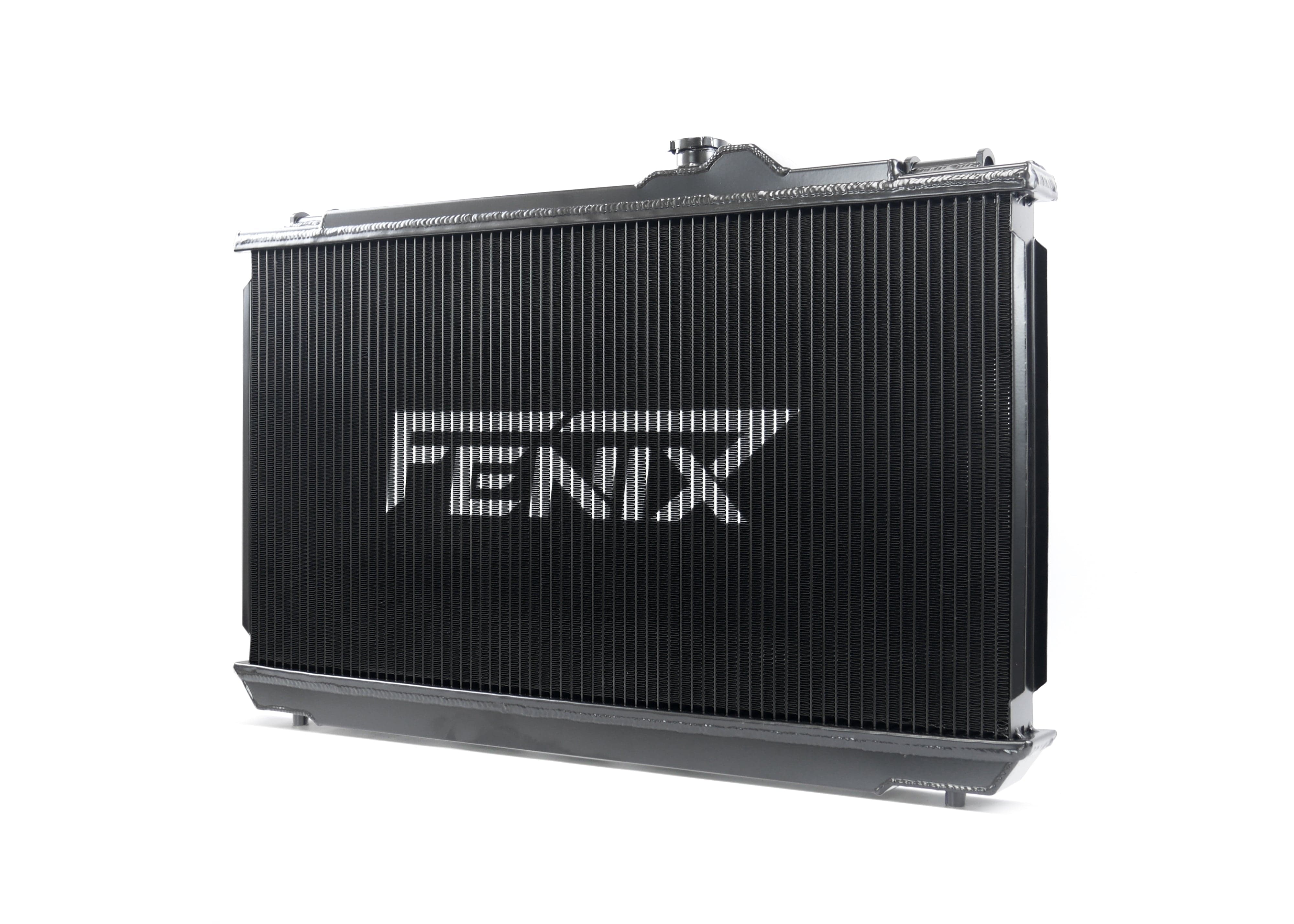 Fenix Cooling Performance Radiator Manual / Raw / With x2 Fenix 12" 120W Lexus IS 200 / IS 300 1G-FE & 2JZ-GE 1998-2005 [8mm Core] | Performance Radiator SR