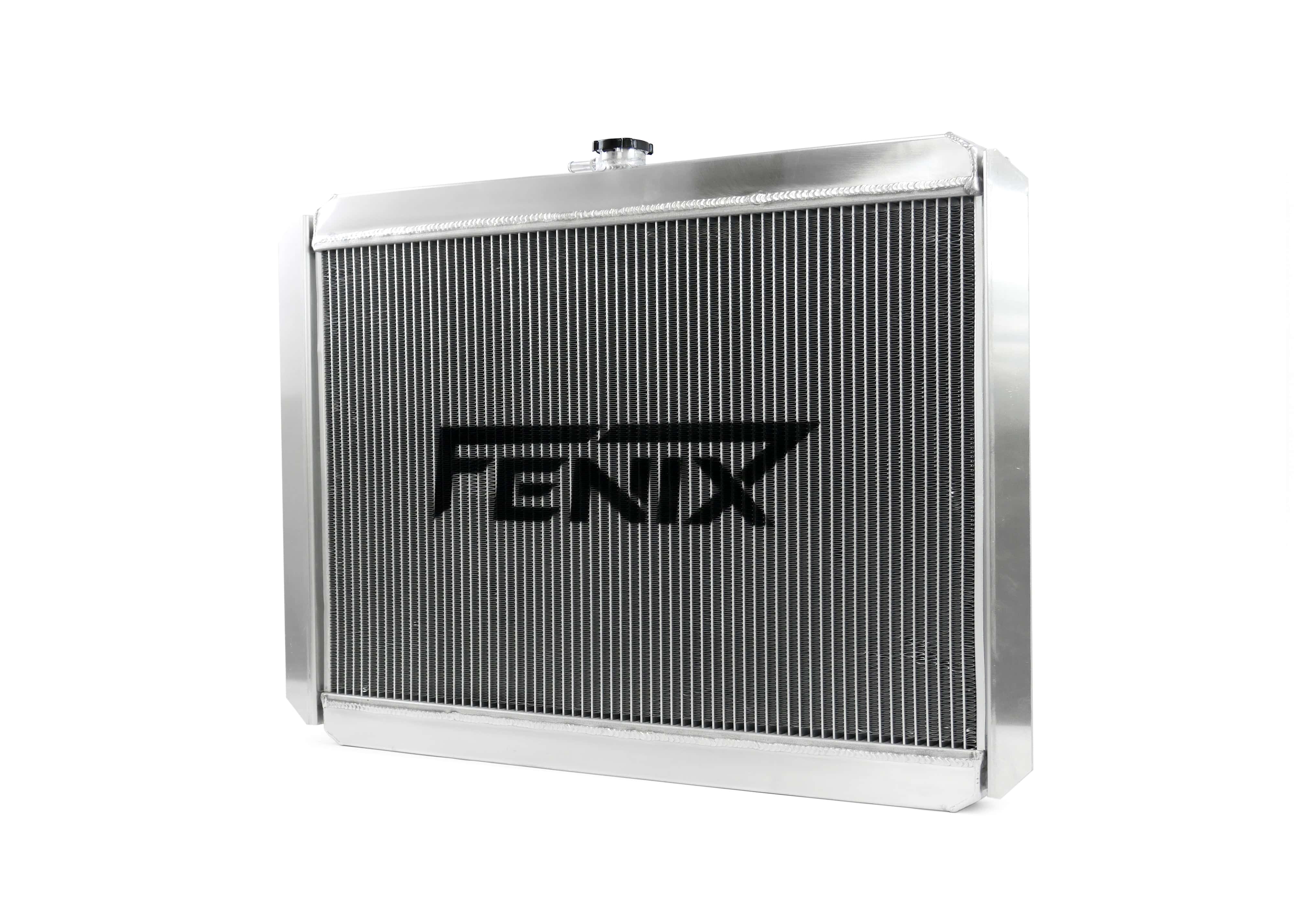Fenix Cooling Performance Radiator Polished Top Tank [Special Order] Universal Large Radiator - Top Outlet Pipe Right / Bottom Outlet Pipe Left. SR