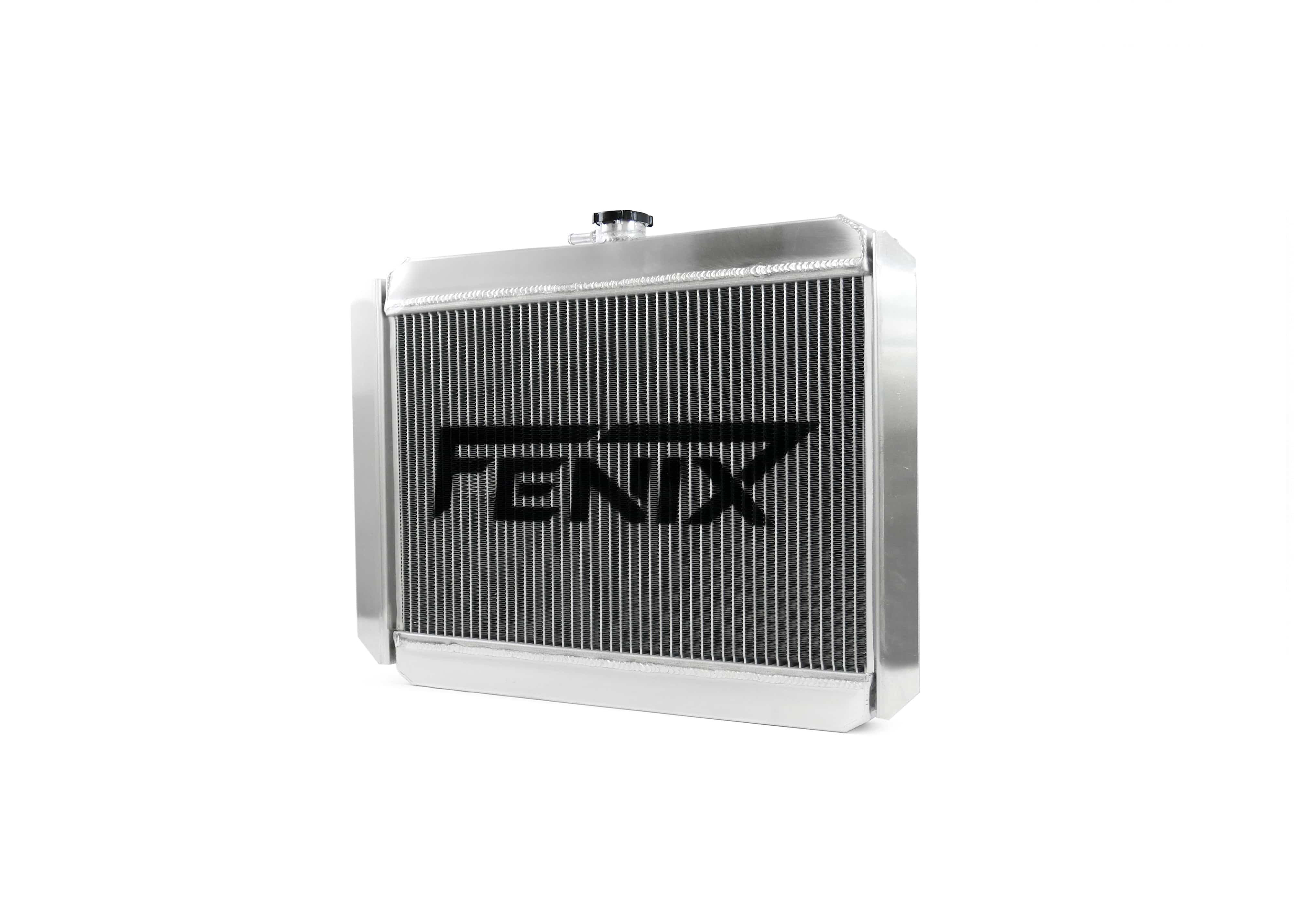 Fenix Cooling Performance Radiator Polished Top Tank [Special Order] Universal Small Radiator - Top Outlet Pipe Right / Bottom Outlet Pipe Left. SR