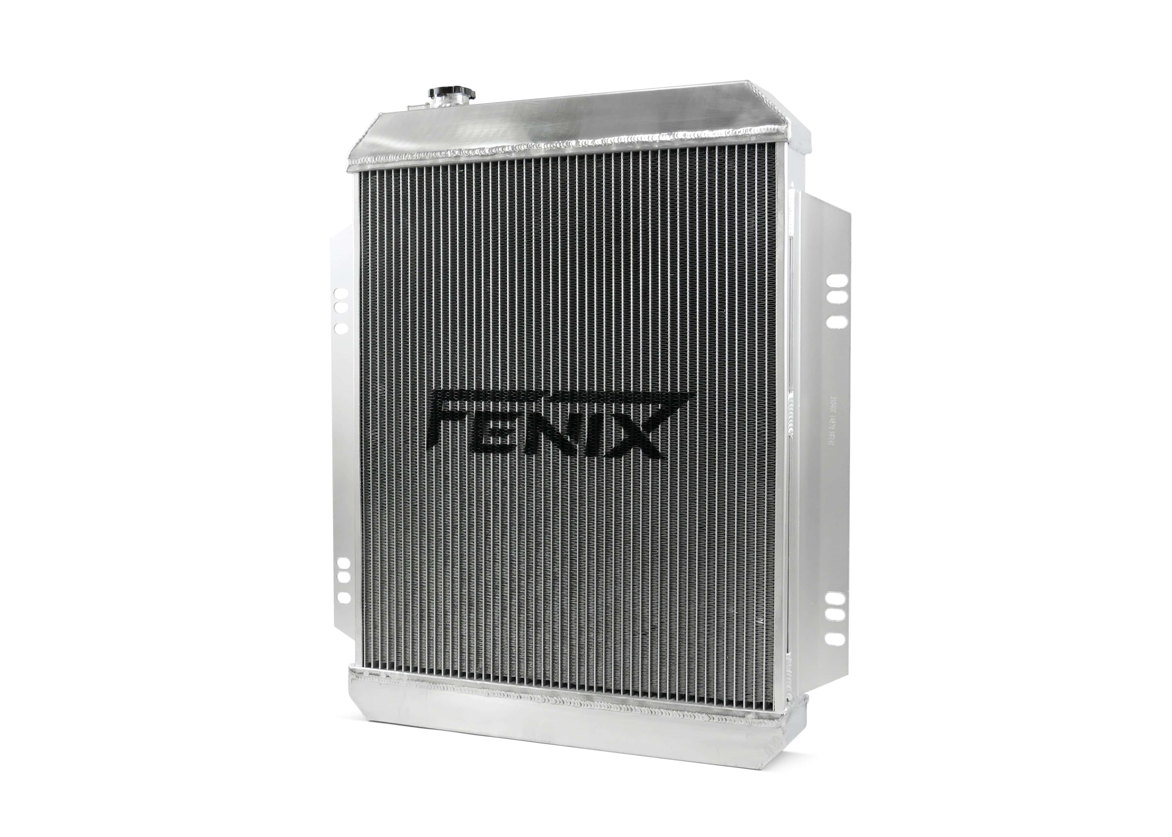 Fenix Cooling Performance Radiator Polished Top Tank [Special Order] Universal Tall - Top Outlet Pipe Left / Bottom Outlet Pipe Right. SR