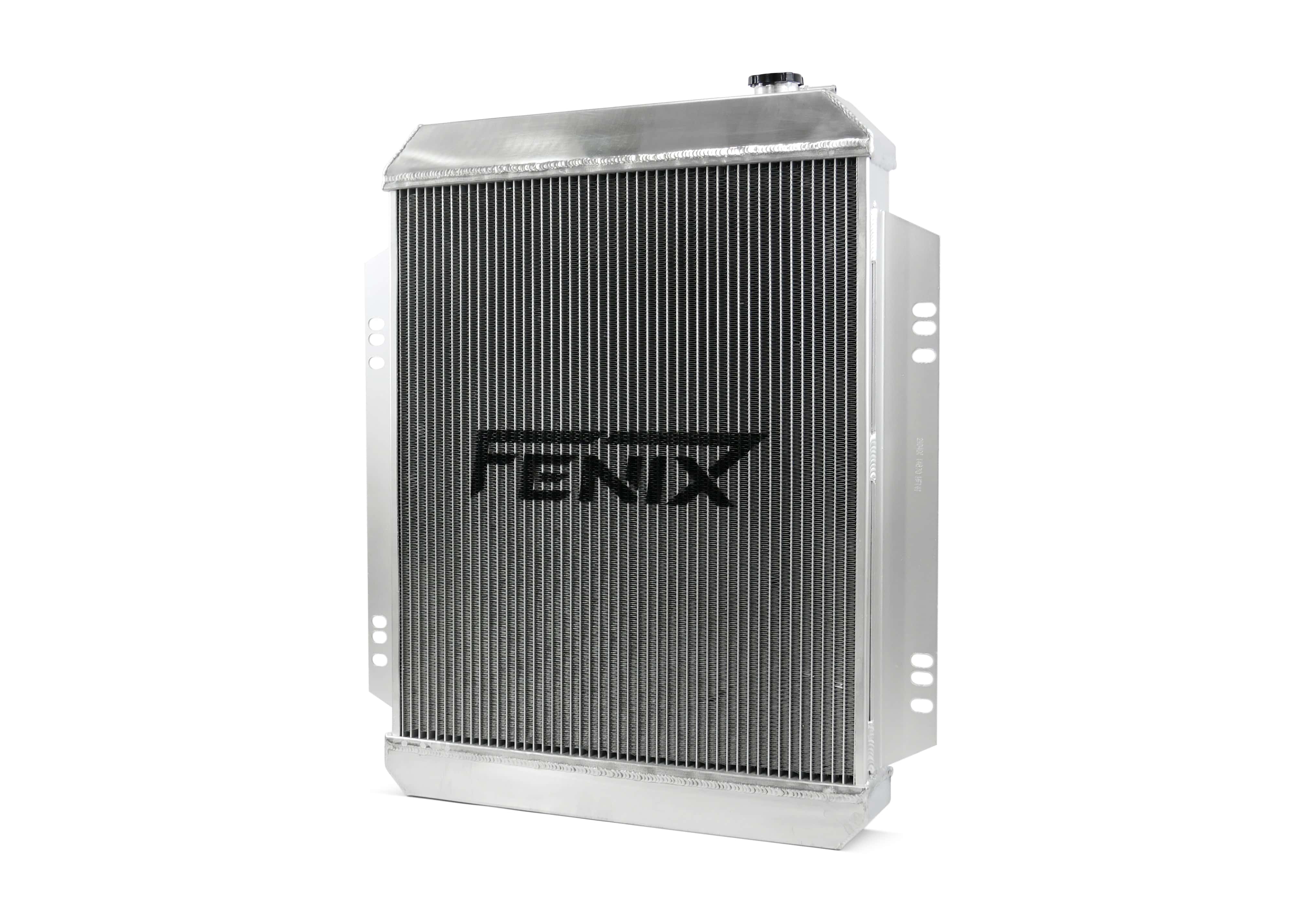 Fenix Cooling Performance Radiator Polished Top Tank [Special Order] Universal Tall - Top Outlet Pipe Right / Bottom Outlet Pipe Left. SR