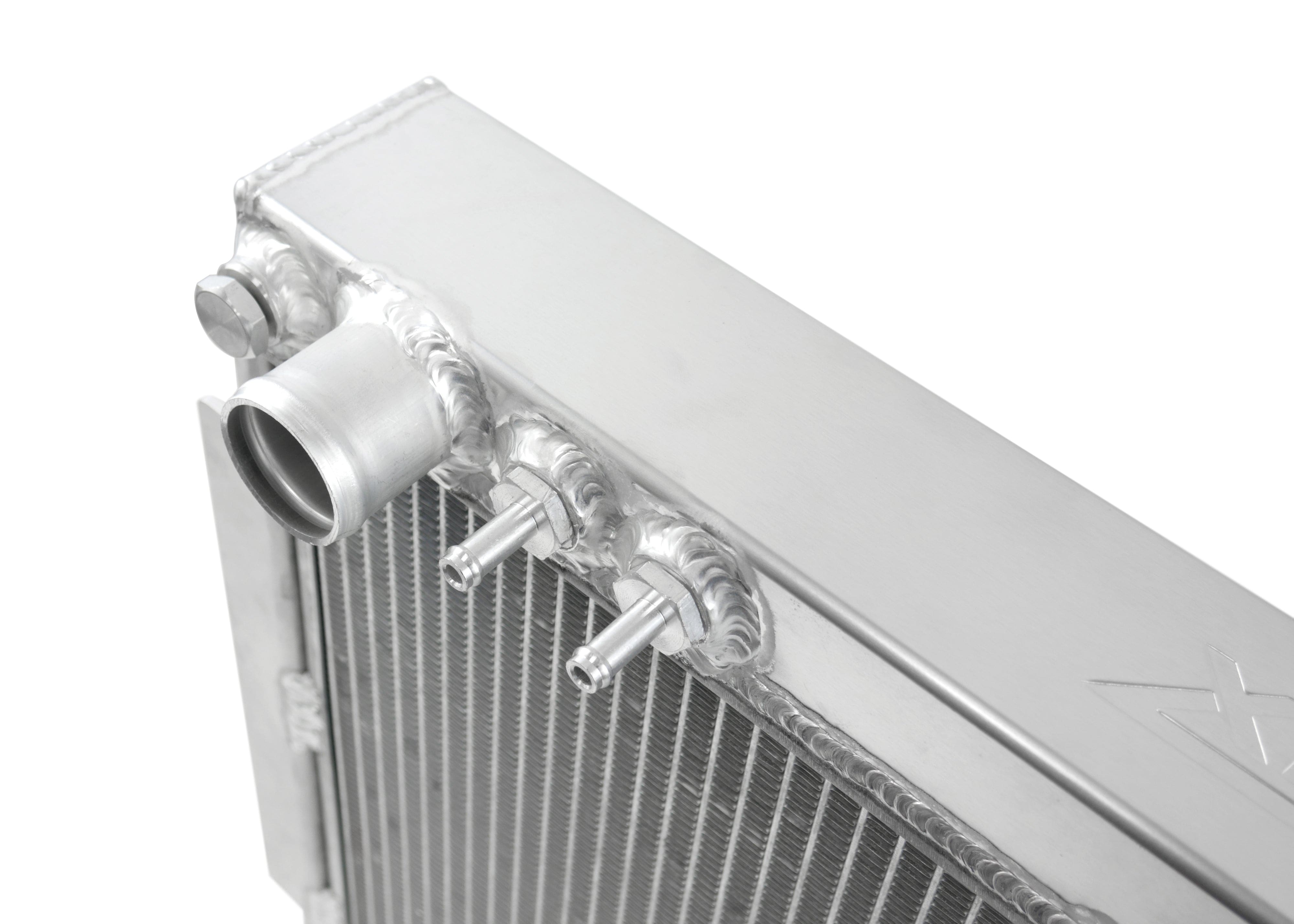 Fenix Cooling Performance Radiator Polished Top Tank [Special Order] / With x1 Fenix 14" 90W Holden Torana LC & LJ with LS1 1969-1974 [Top Pipe Left / Bottom Pipe Right] | Performance Radiator SR