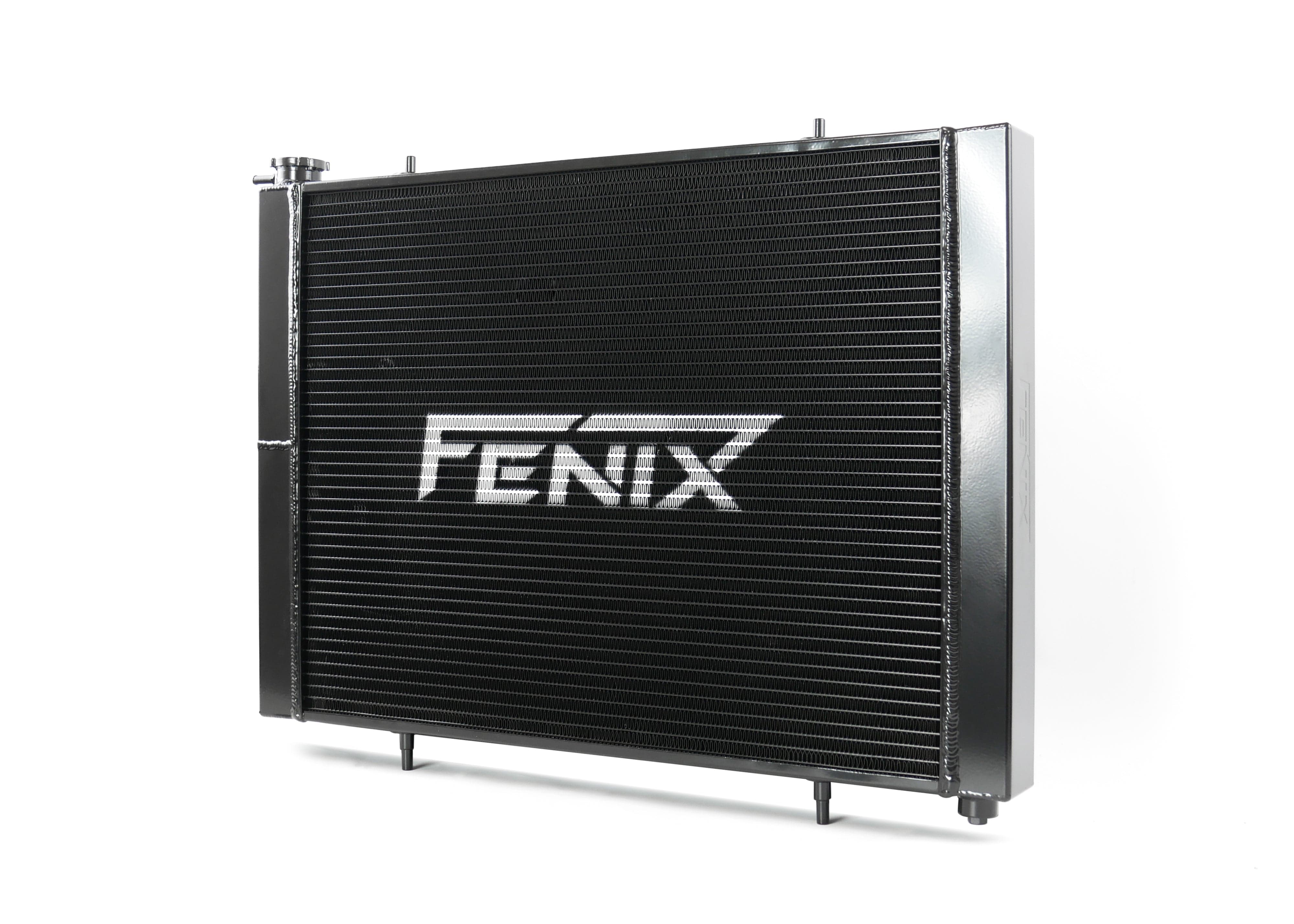Fenix Cooling Performance Radiator Polished / With x1 Fenix 16" 120W Nissan Skyline & GTR R32 RB20 & RB25 & RB26 1988-1994 [Cross-Flow] SR