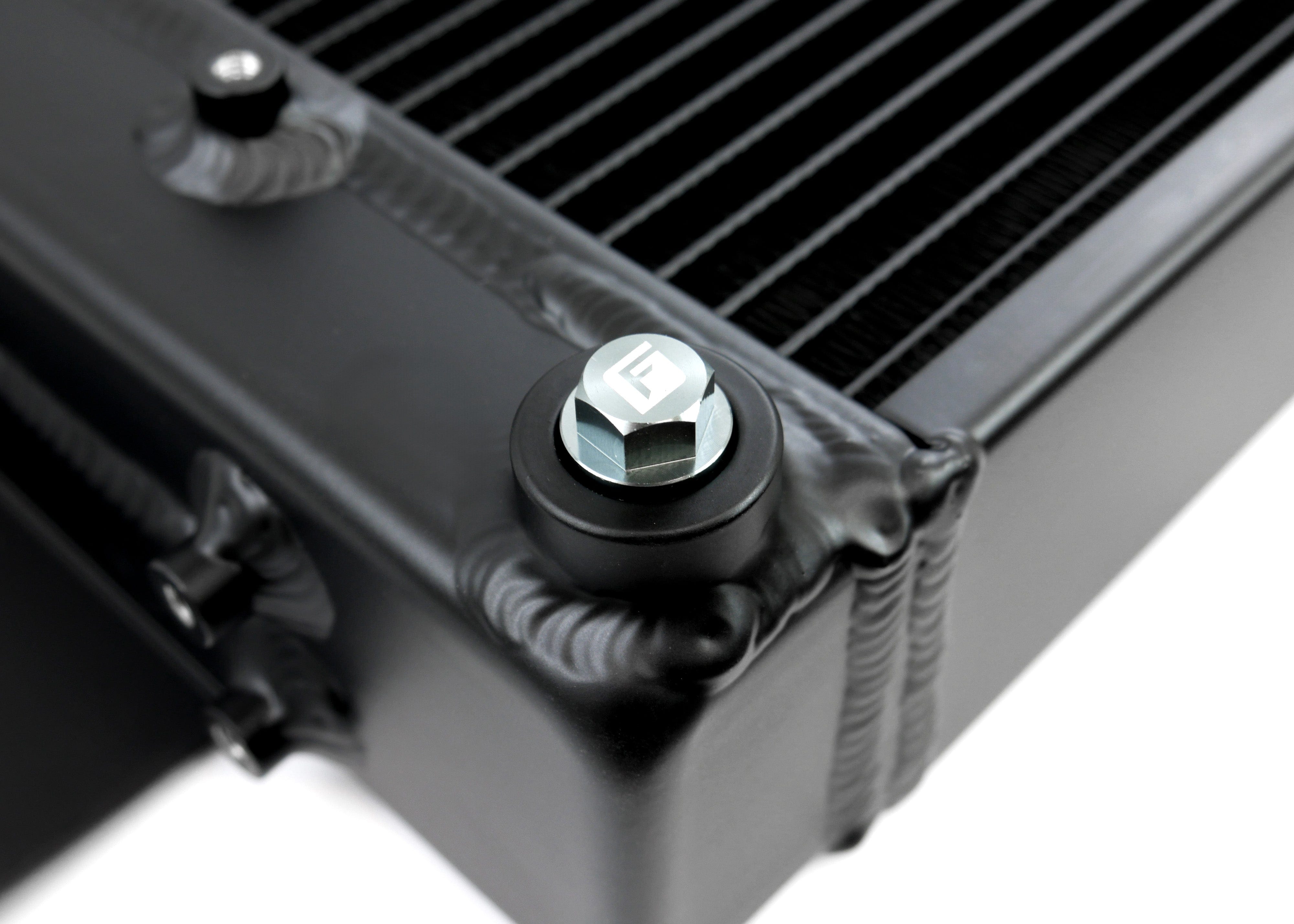 Fenix Cooling Performance Radiator With / Polished [Special Order] / With Mazda RX2-5 & RX7 Series 1 / 2 1970-1983 [Cross-Flow] - Pressed Tank SR