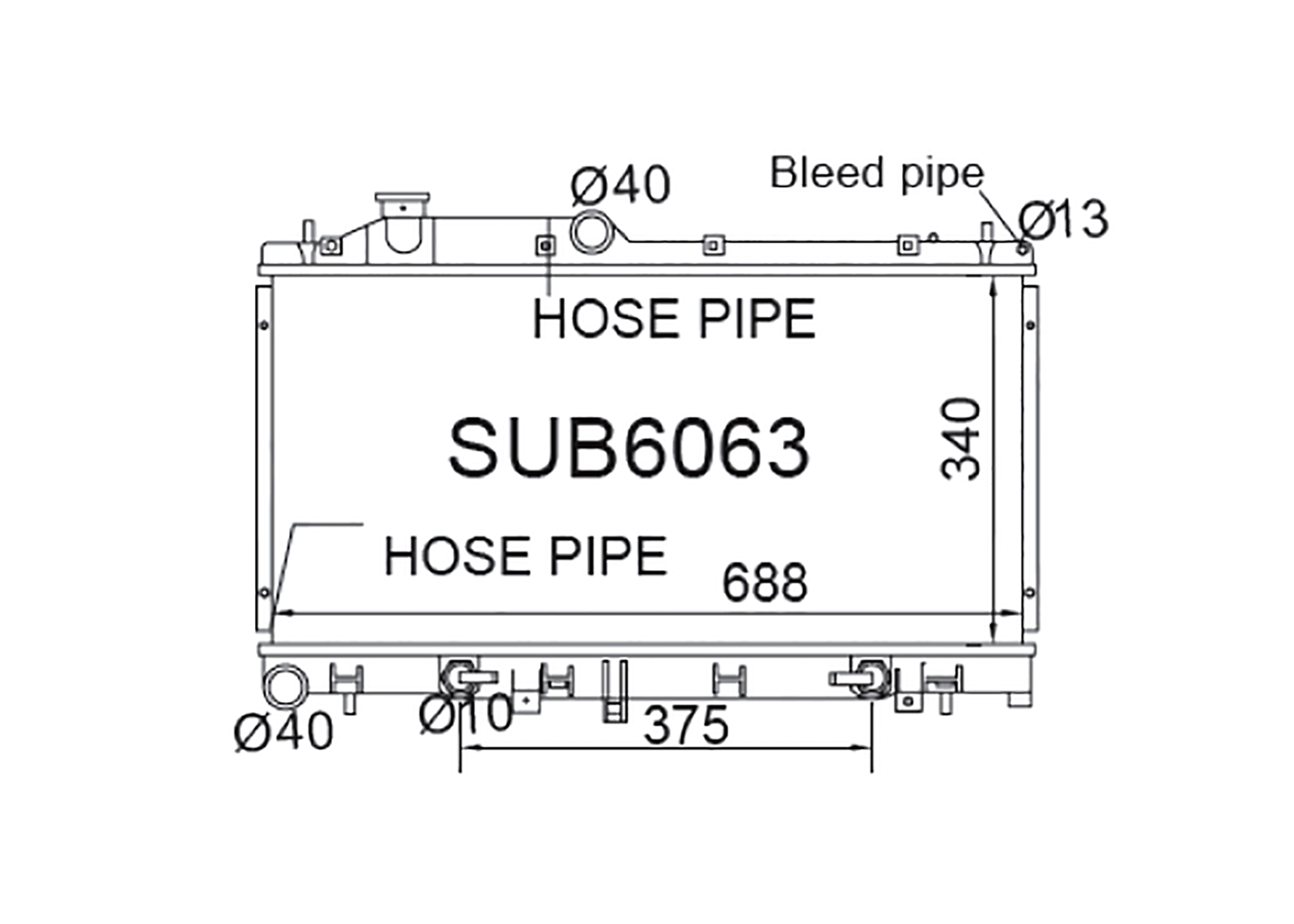 Fenix Cooling Radiator 16mm / Automatic Subaru Forester SH, Impreza WRX & STI GR / GV, Legacy BL / BP 2003-2018 [Turbo] SR
