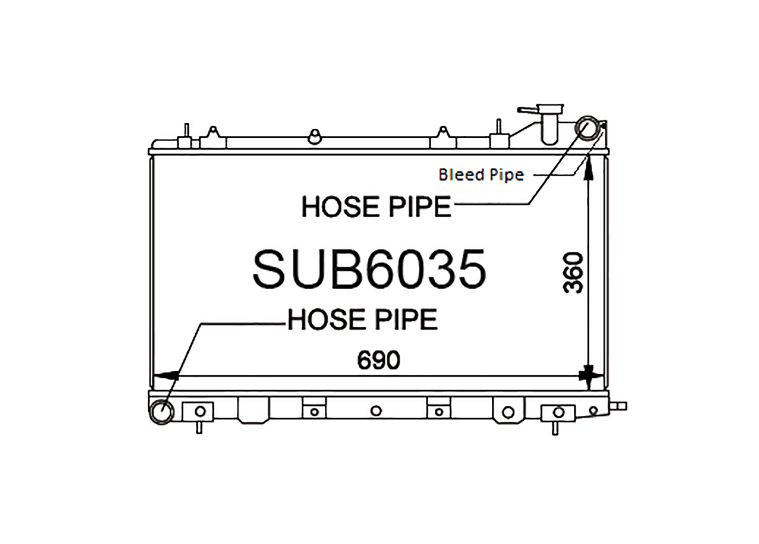 Fenix Cooling Radiator 16mm Subaru Forester SG 2.0L & 2.5L Petrol 2005-2008 [Turbo] SR