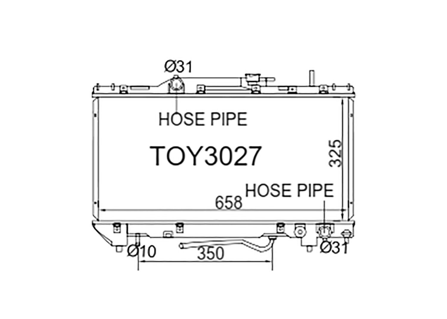Fenix Cooling Radiator 16mm Toyota Corona & Caldina ST190 / ST191 1.8L & 2.0L Petrol 1992-1997 [Non-Turbo] SR