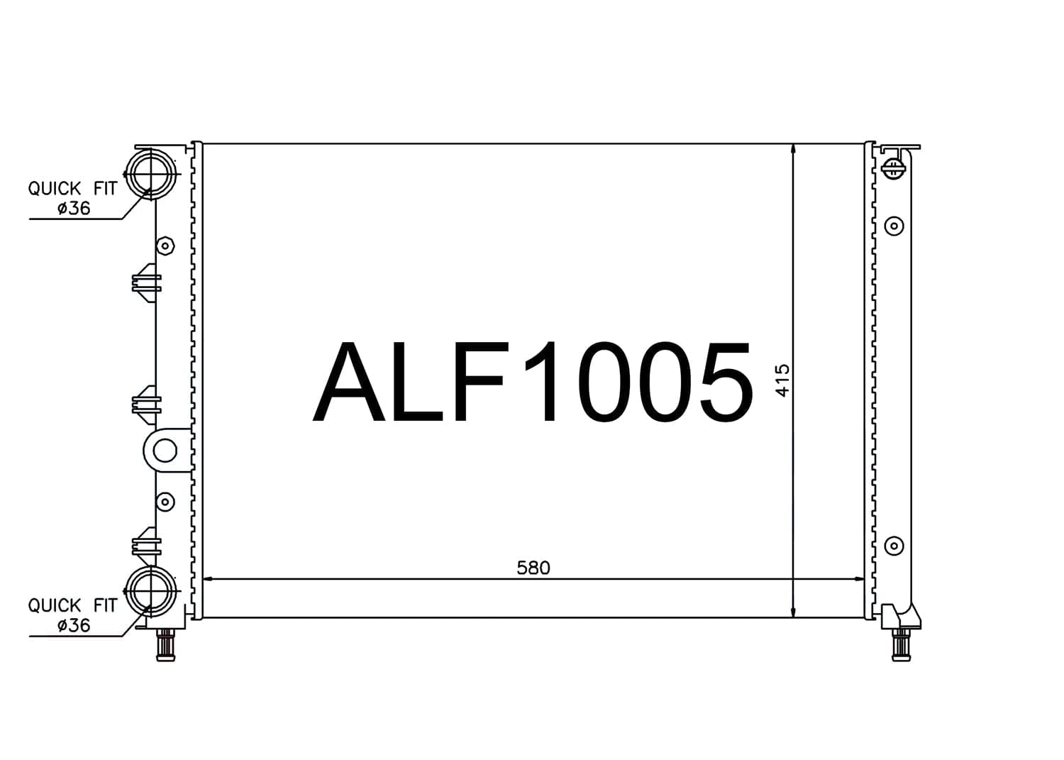 Fenix Cooling Radiator Alfa Romeo 147 1.6L & 2.0 4cyl Petrol 2000-2010 SR