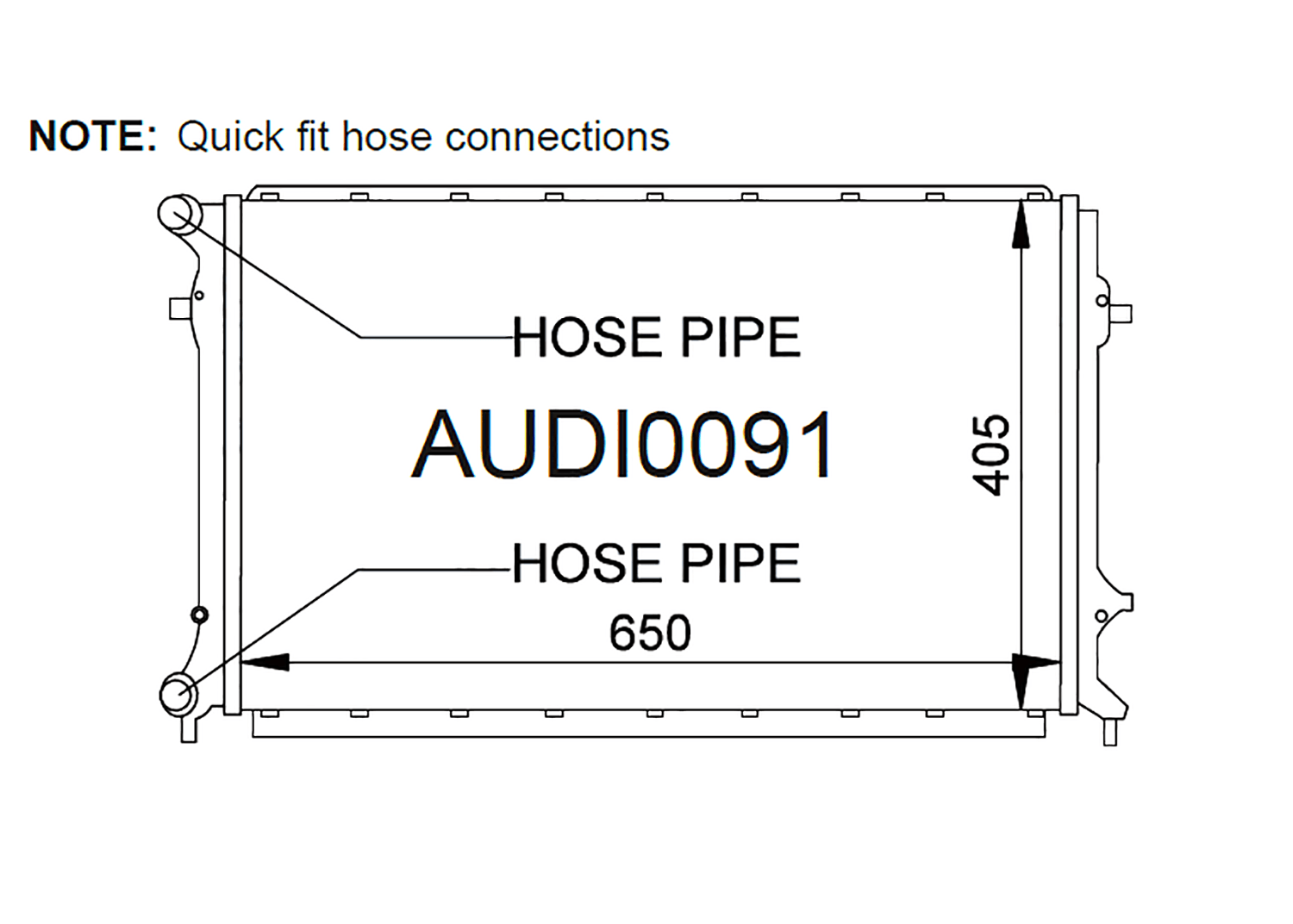 Fenix Cooling Radiator Audi A3 8P & TT MK2 2003-14 SR