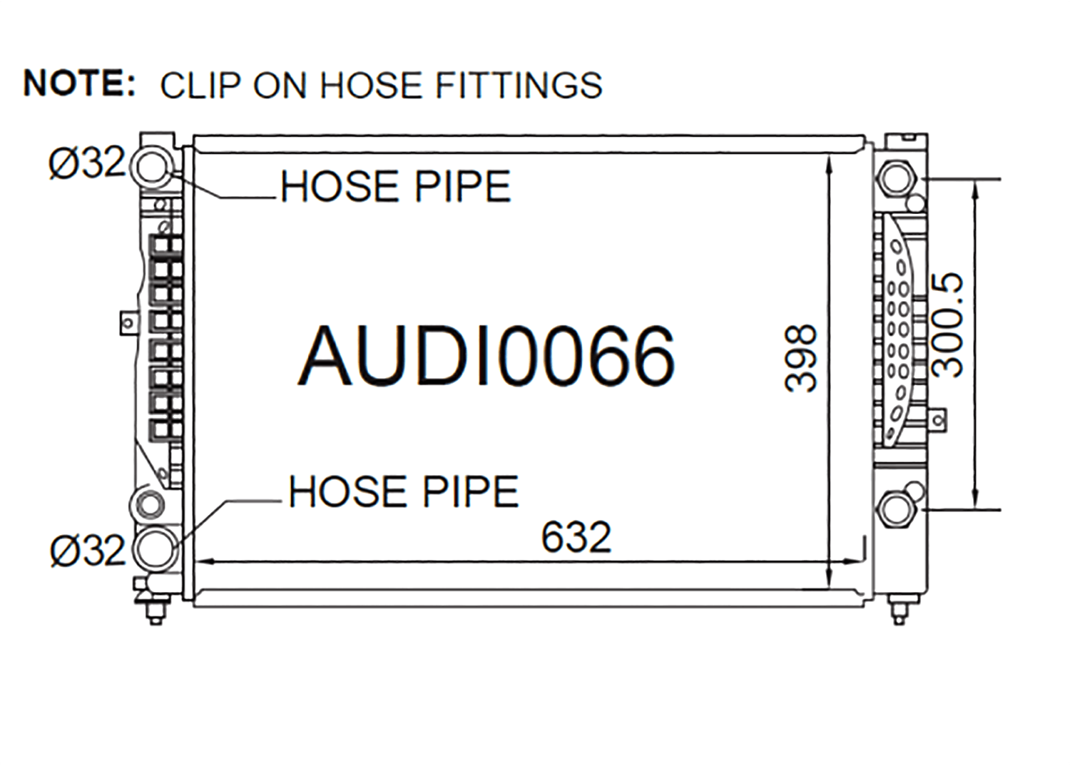 Fenix Cooling Radiator Audi A4 B5 4cyl petrol 1995-2001 SR