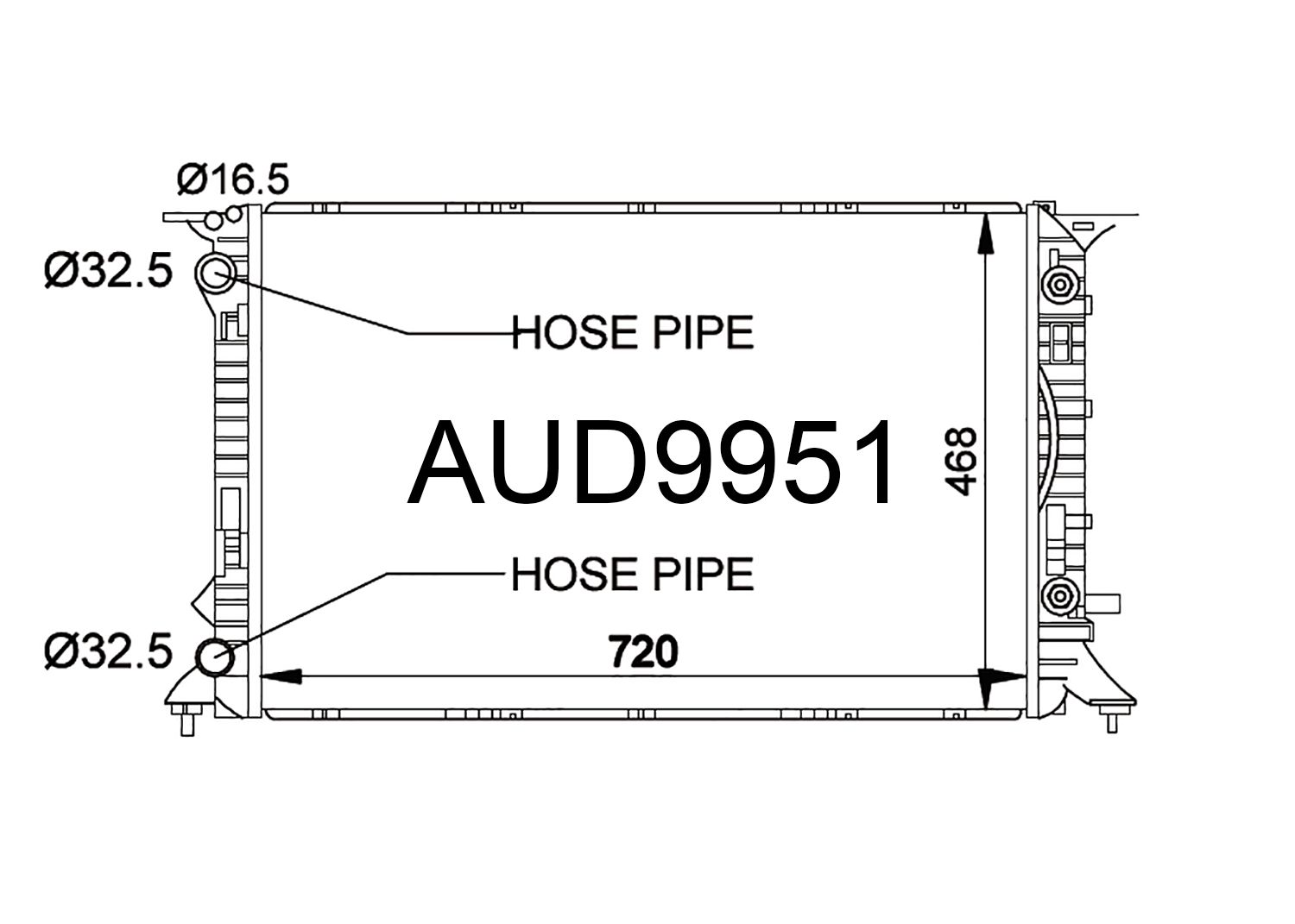 Fenix Cooling Radiator Audi A4 B8 / A5 8T / Q3 8U / Q5 8R 4cyl Petrol & Diesel 2007-2017 SR