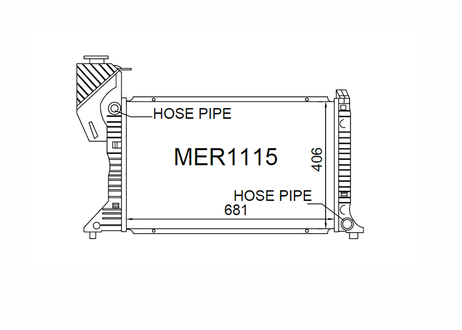 Fenix Cooling Radiator Automatic Mercedes Sprinter W901 Petrol & Diesel 1995-2006 [No Pipe] SR