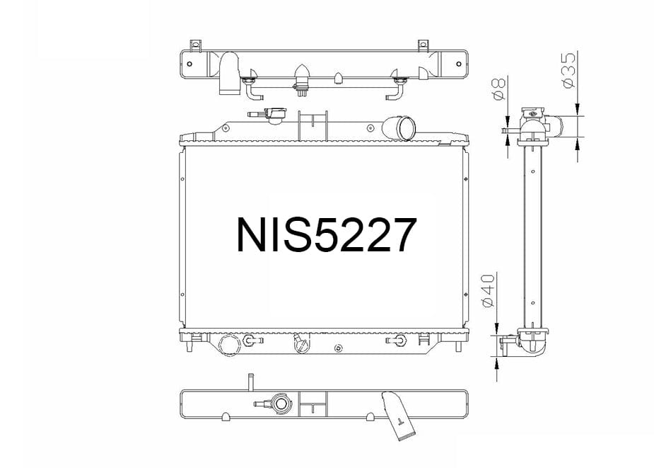 Fenix Cooling Radiator Automatic Nissan Caravan / Urvan E25 3.0L Diesel 2001-2012 [35mm Lower Pipe] SR