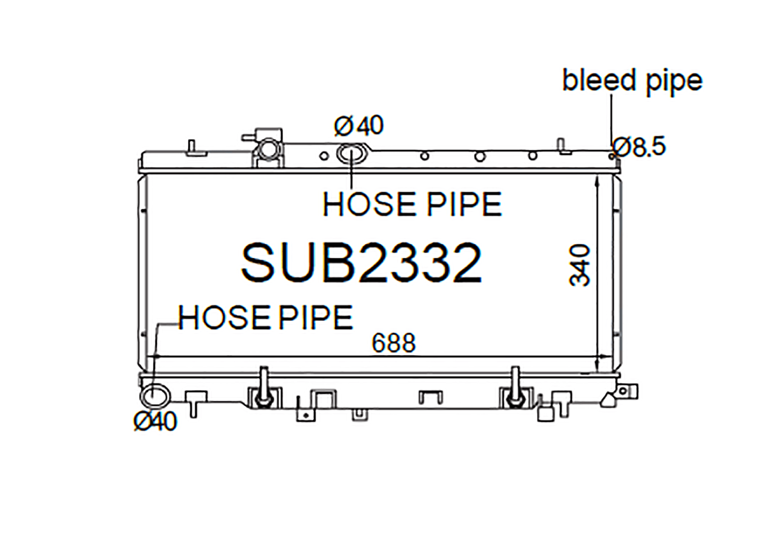 Fenix Cooling Radiator Automatic Subaru Impreza WRX & STI GD / GG & Legacy GT BE / BH 1998-2007 [Turbo with Cap] SR