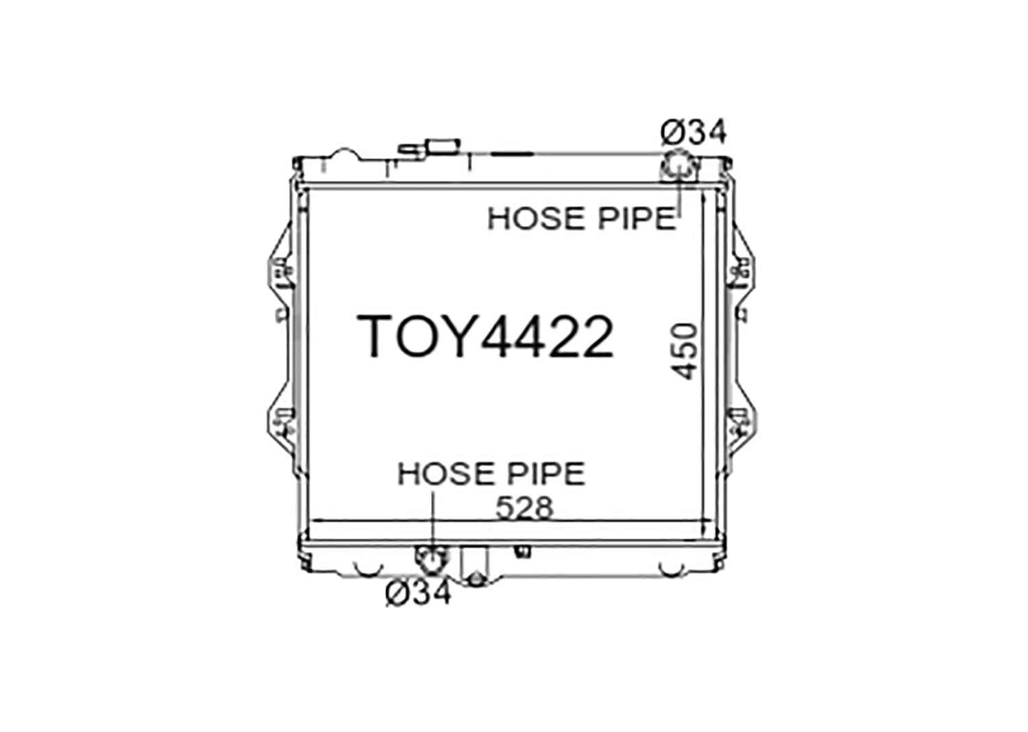 Fenix Cooling Radiator Automatic Toyota Hilux RZN147 / RZN174 2.0L, 2.4L & 2.7L Petrol 1997-2005 SR