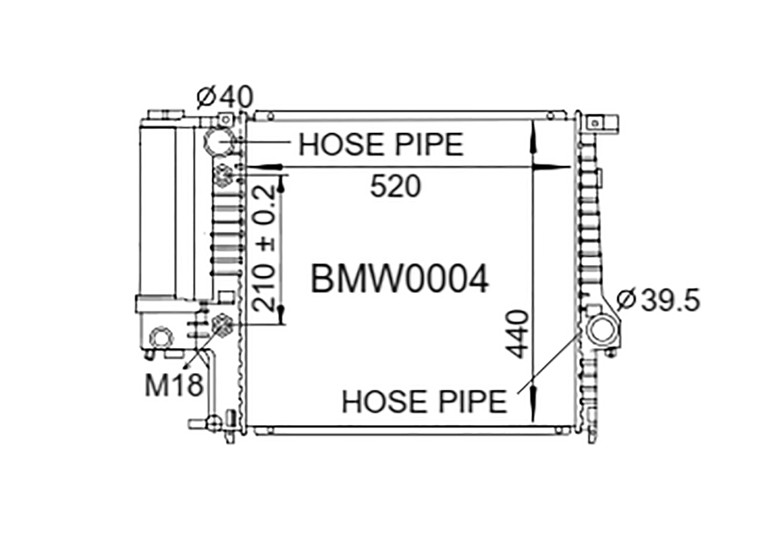 Fenix Cooling Radiator BMW 5 Series [518i / 520i / 525i] E34 1988-1996 SR