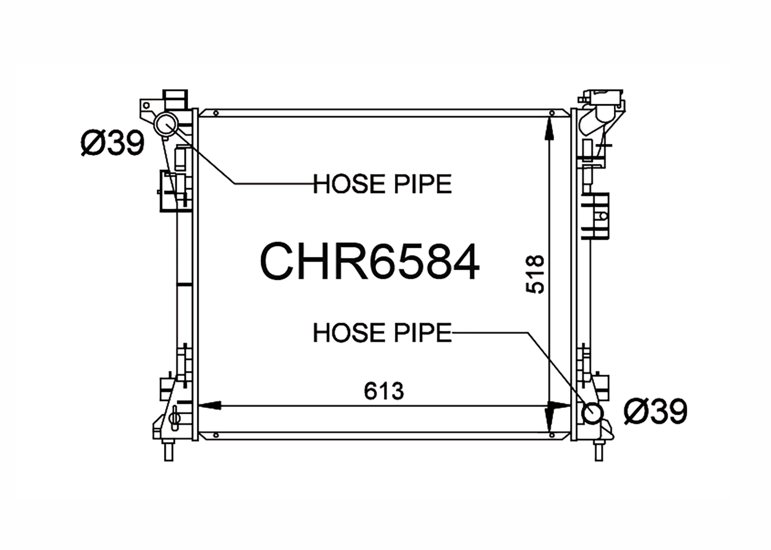 Fenix Cooling Radiator Chrysler Voyager / Grand Voyager RT [MK5] Petrol 2008-2016 SR