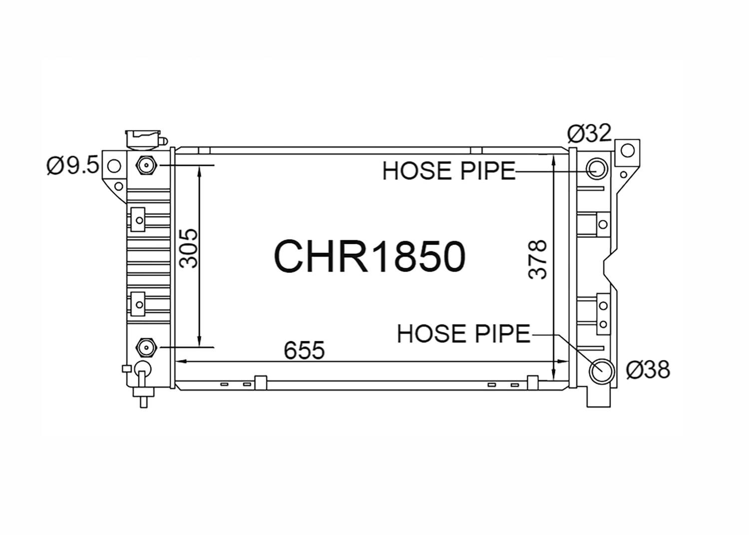 Fenix Cooling Radiator Chrysler Voyager NS [MK3] 3.3L & 3.8L V6 Petrol 1996-2000 [Single Oil Cooler] SR