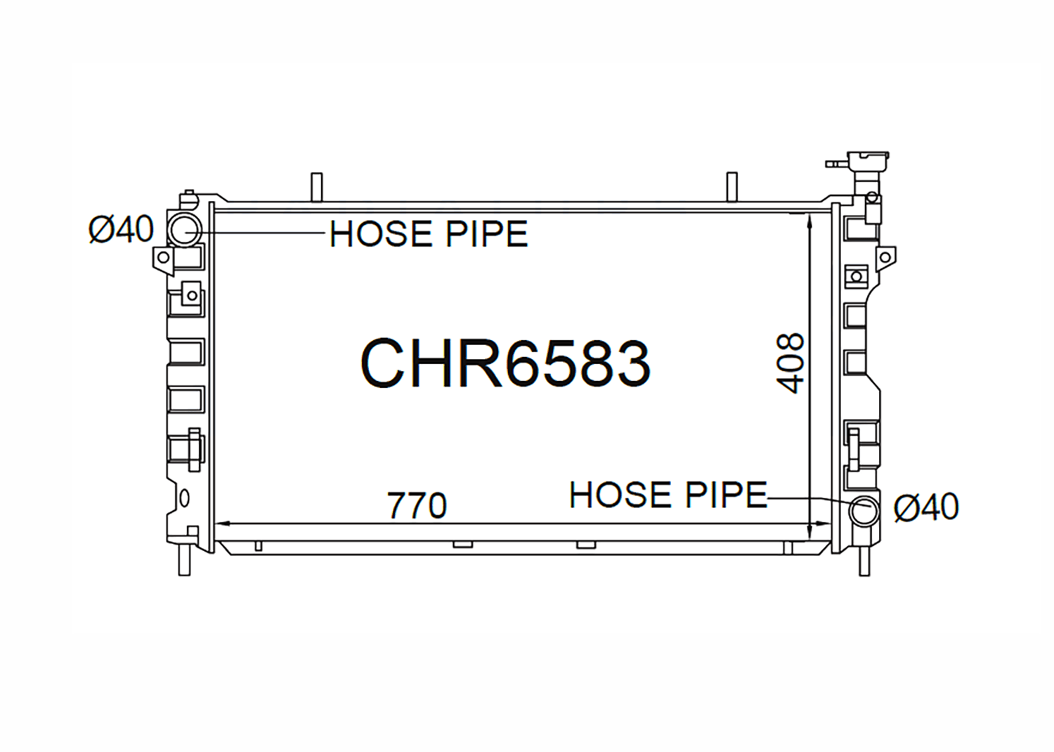 Fenix Cooling Radiator Chrysler Voyager RS [MK4] 2.4L, 3.3L & 3.8L Petrol 2004-2007 SR