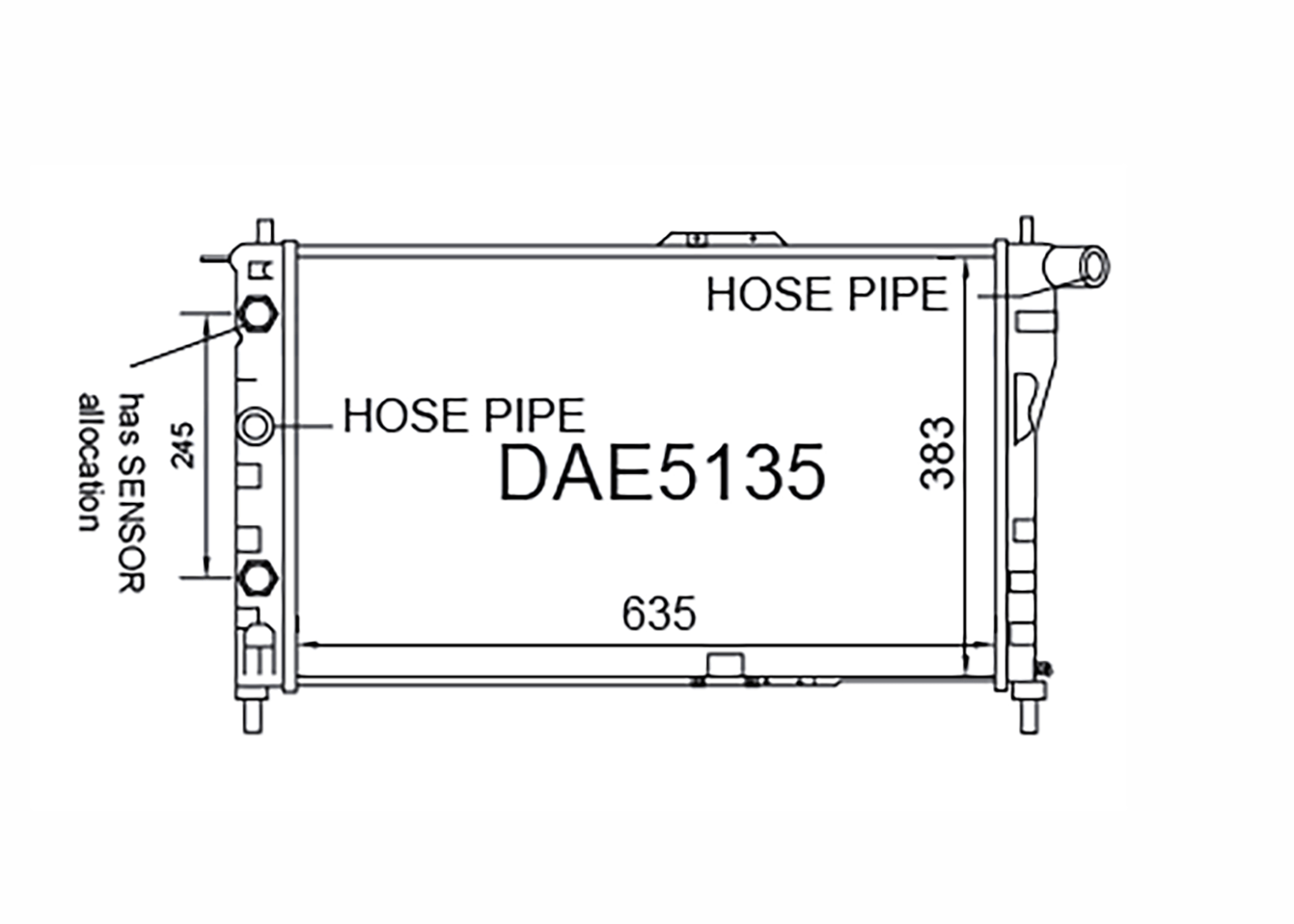 Fenix Cooling Radiator Daewoo Cielo Petrol 1994-1997 SR