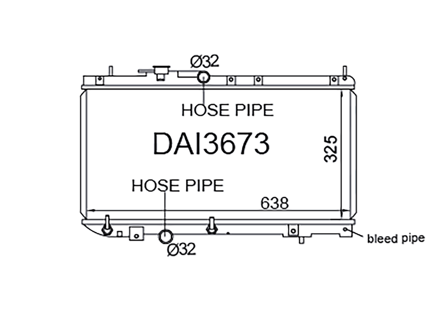 Fenix Cooling Radiator Daihatsu Charade G200 / Pyzar G300 1993-2000 [Wide - EFI - Bleed Pipe] SR